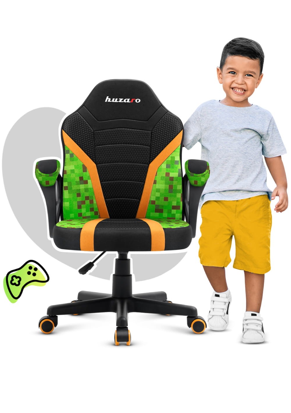 OUTLET Scaun de gaming pentru copii HUZARO RANGER 1.0 Pixel Mesh