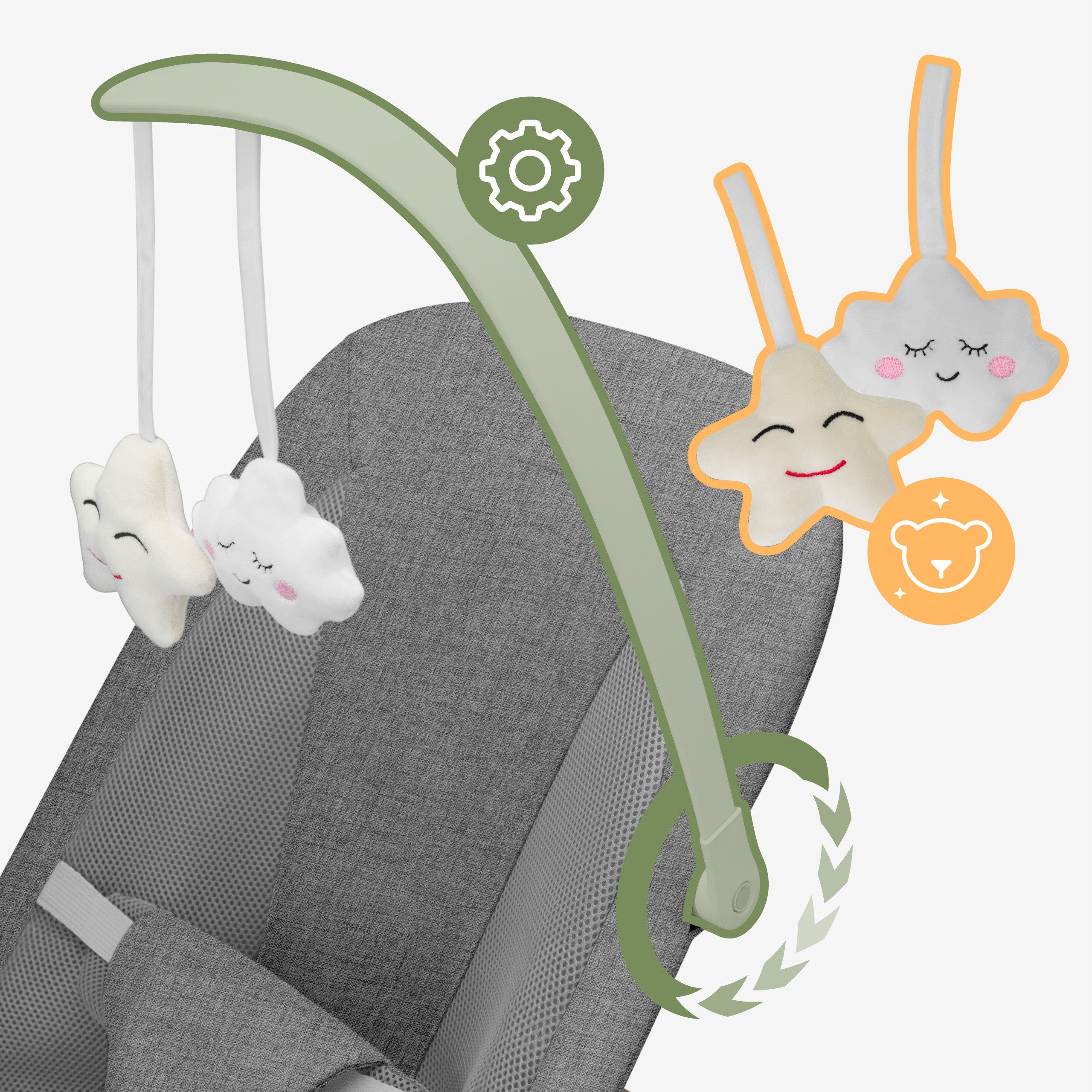 Scaun balansoar gri Tulano Moon 50 Grey