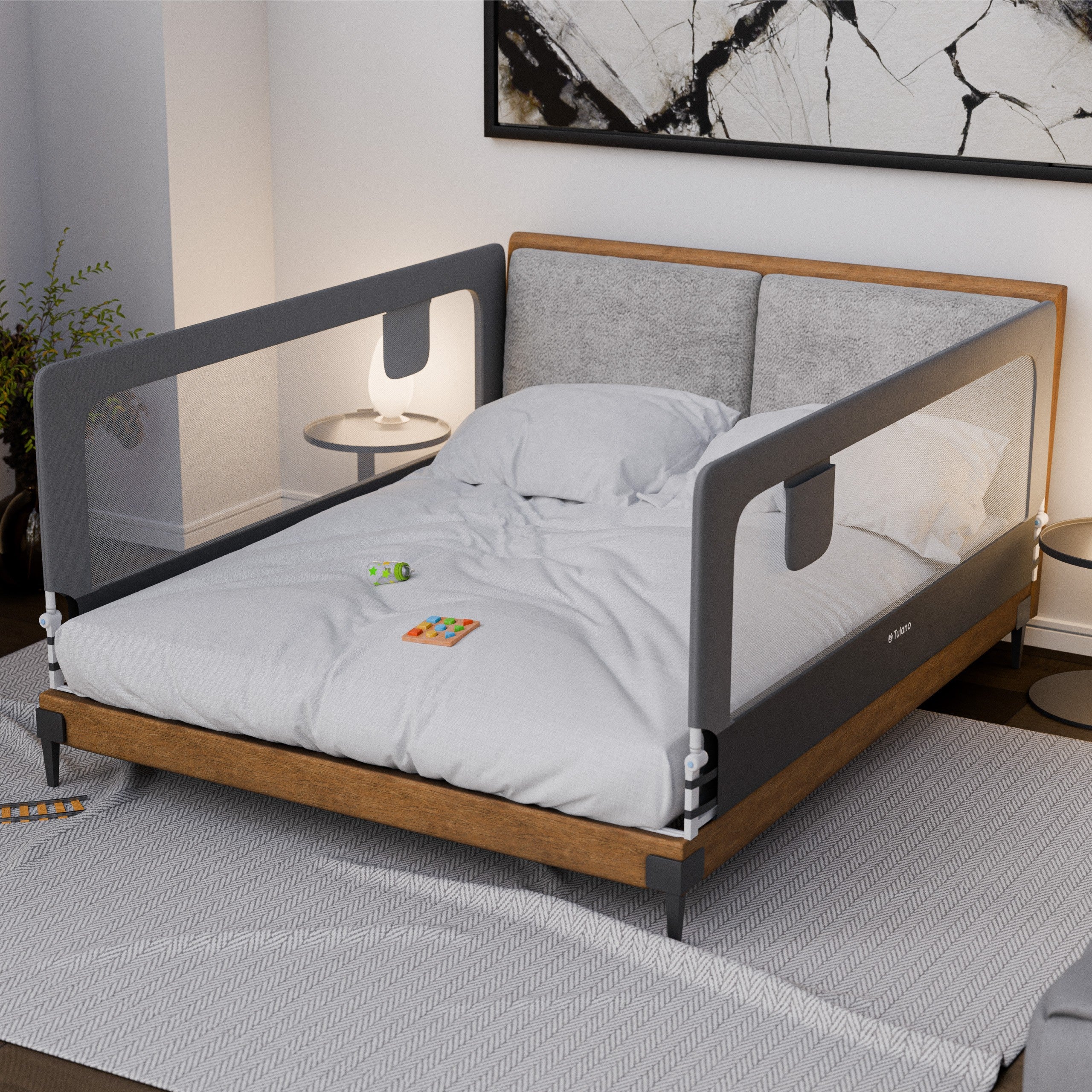 Barieră de protecție pentru pat, 200 cm, Tulano Cover 30 Grey