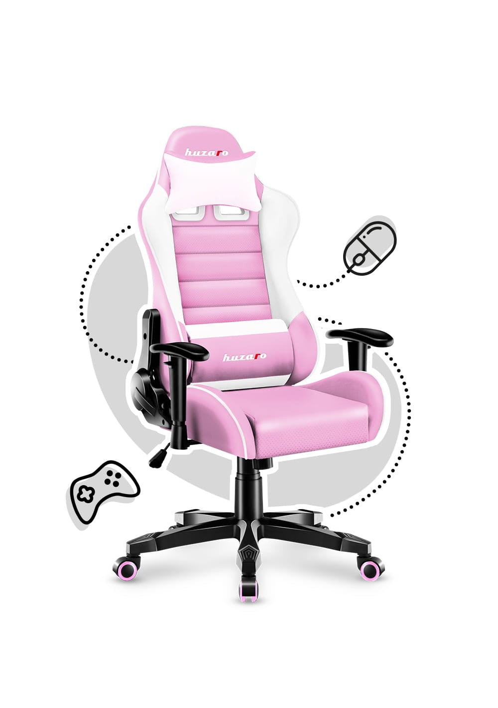 OUTLET Scaun de gaming pentru copii HUZARO RANGER 6.0 roz