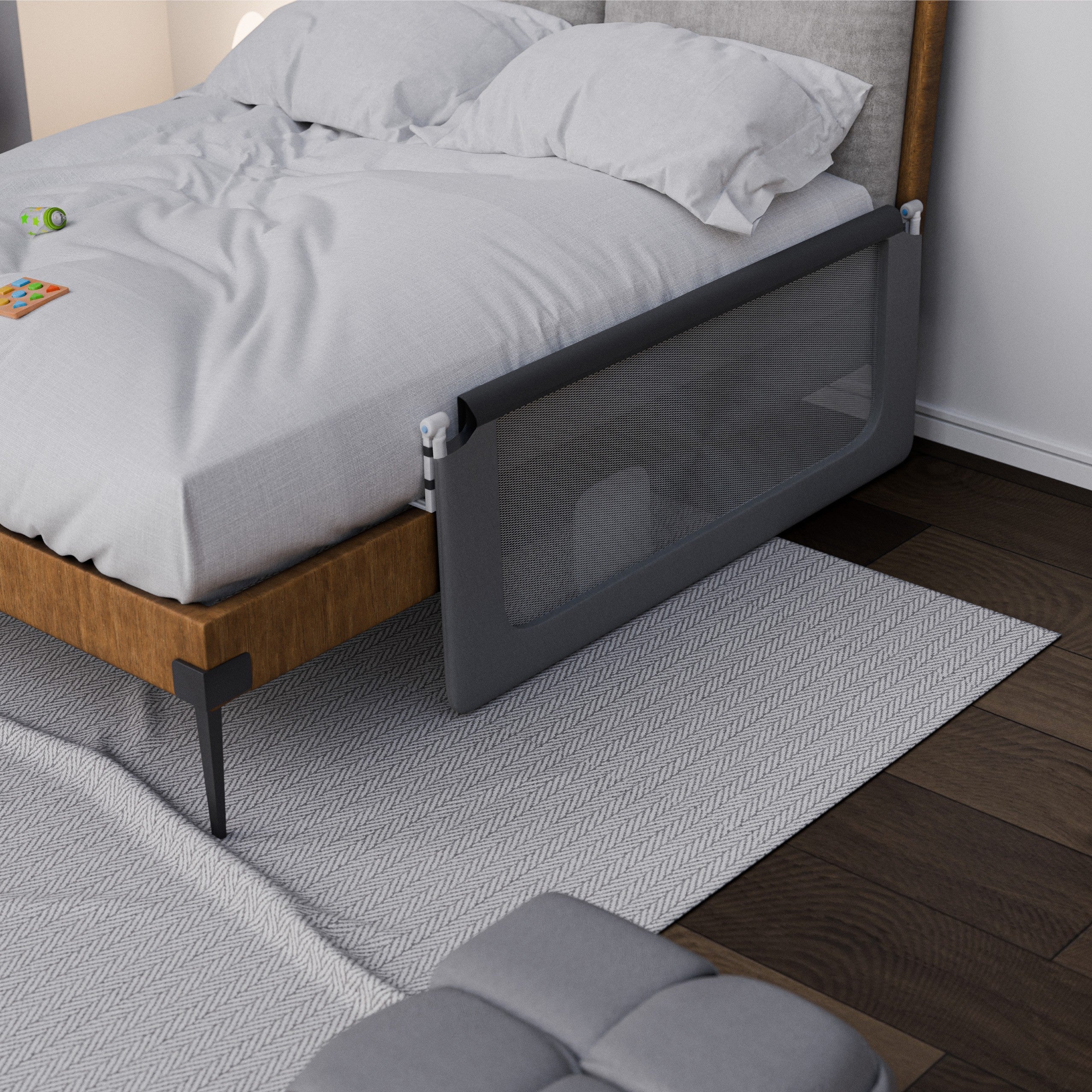 Barieră de protecție pentru pat, 150 cm, Tulano Cover 25 Grey