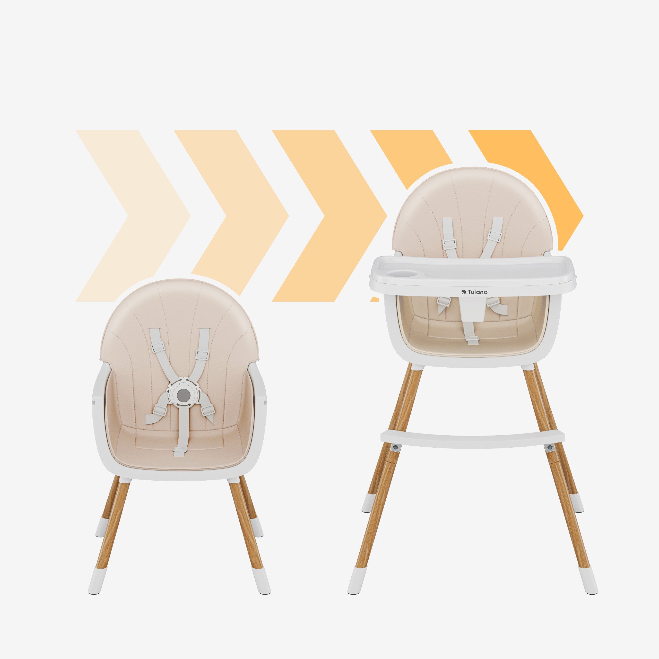 Scaun de masă pentru copii Tulano Morsel Beige