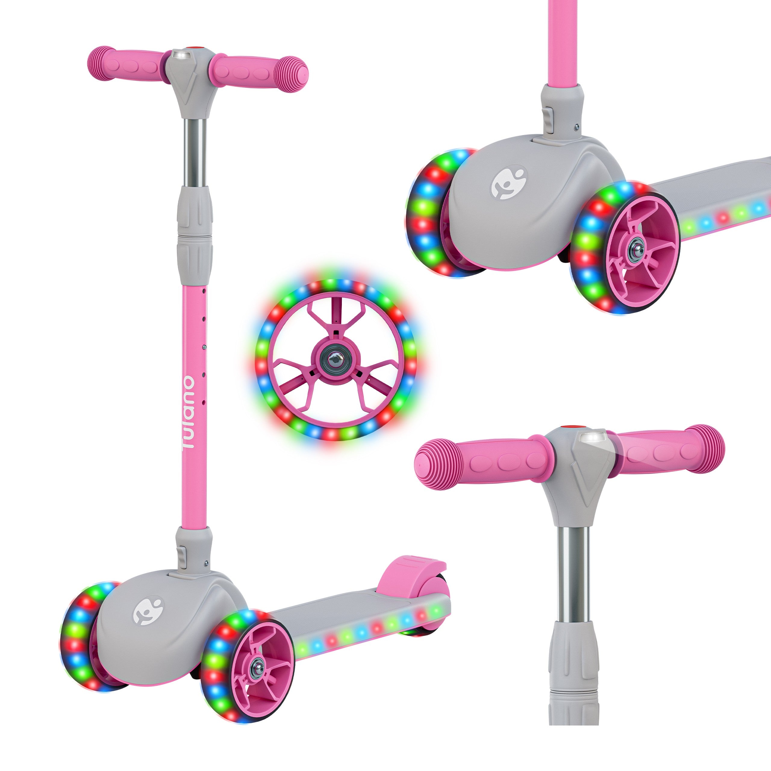 Trotinetă cu echilibru pentru copii LED Rookie 15 Pink