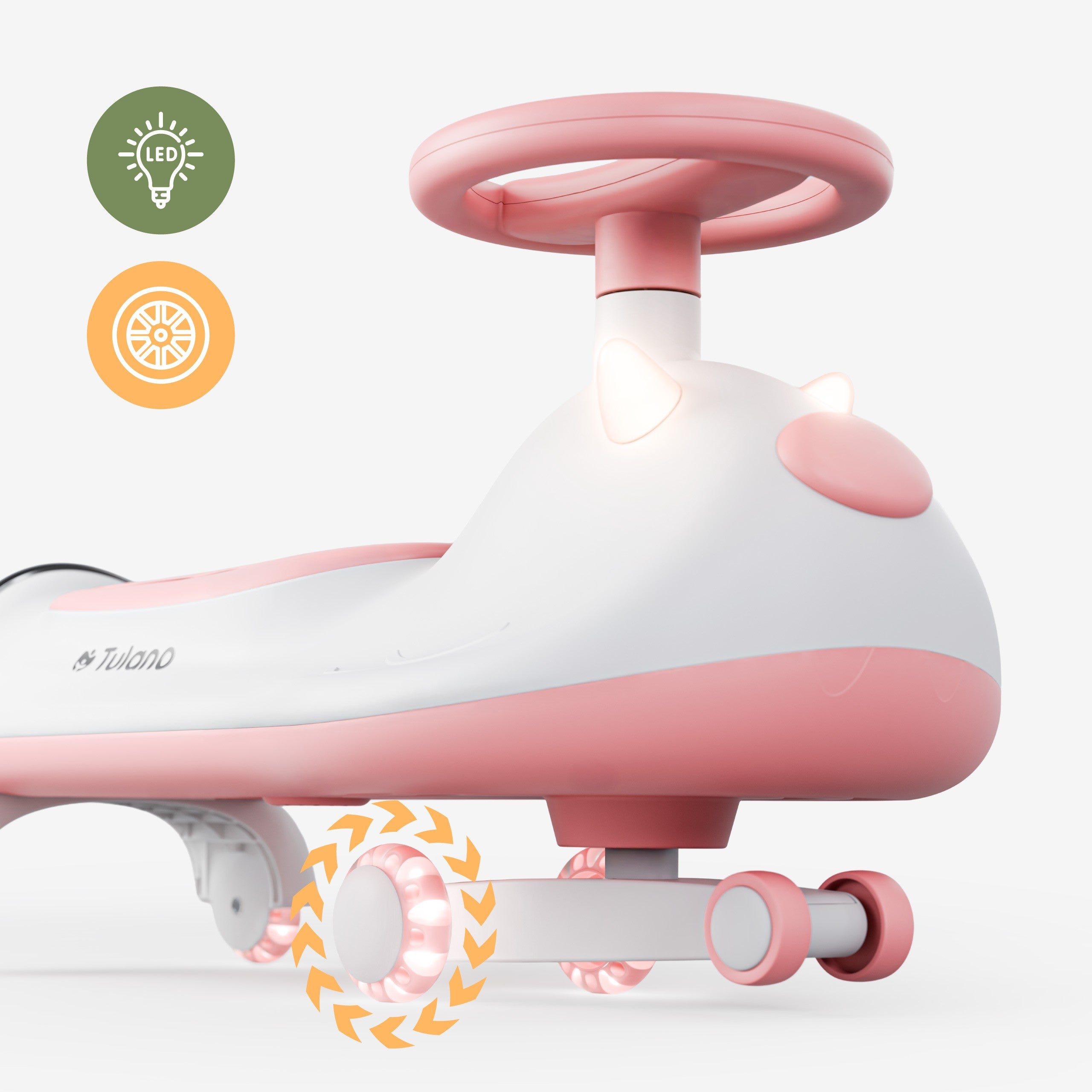 Mașinuță pentru copii cu propulsie gravitațională și LED-uri Tulano Focus 45 Pink