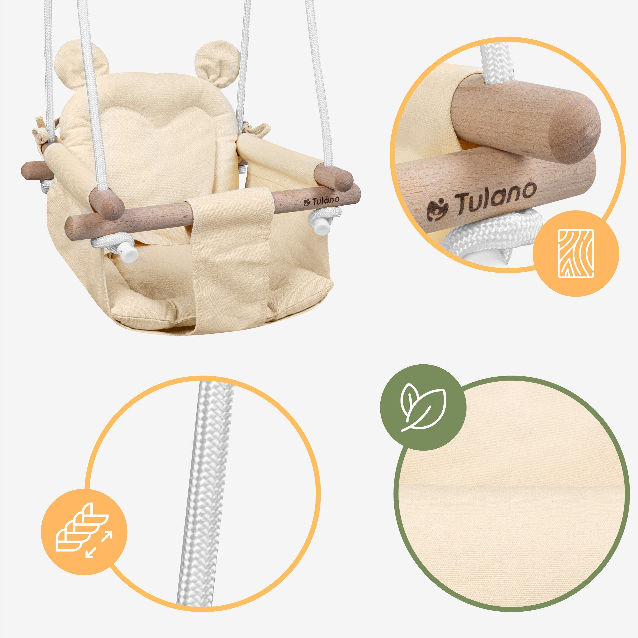 Leagăn pentru copii TULANO Hop 30 Beige