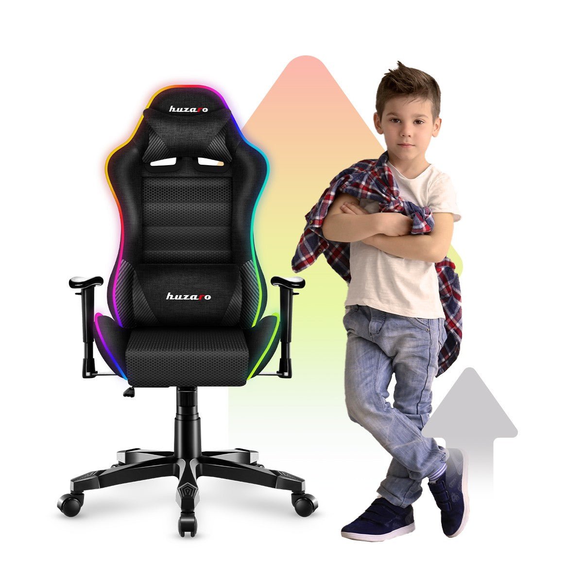 OUTLET Scaun de gaming pentru copii HUZARO RANGER 6.0 RGB Mesh