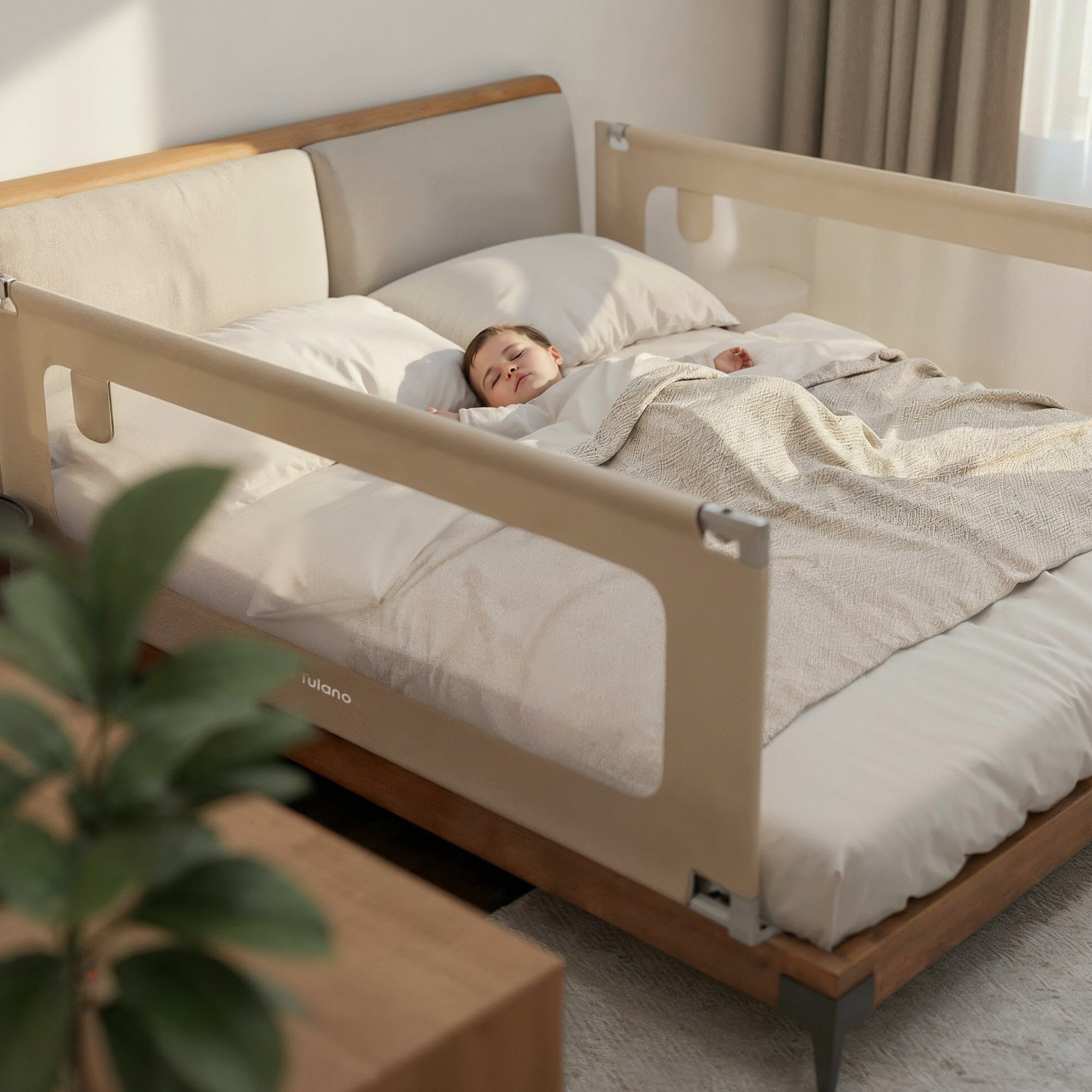 Barieră de protecție pentru pat de 140 cm Tulano Cover 44 Beige