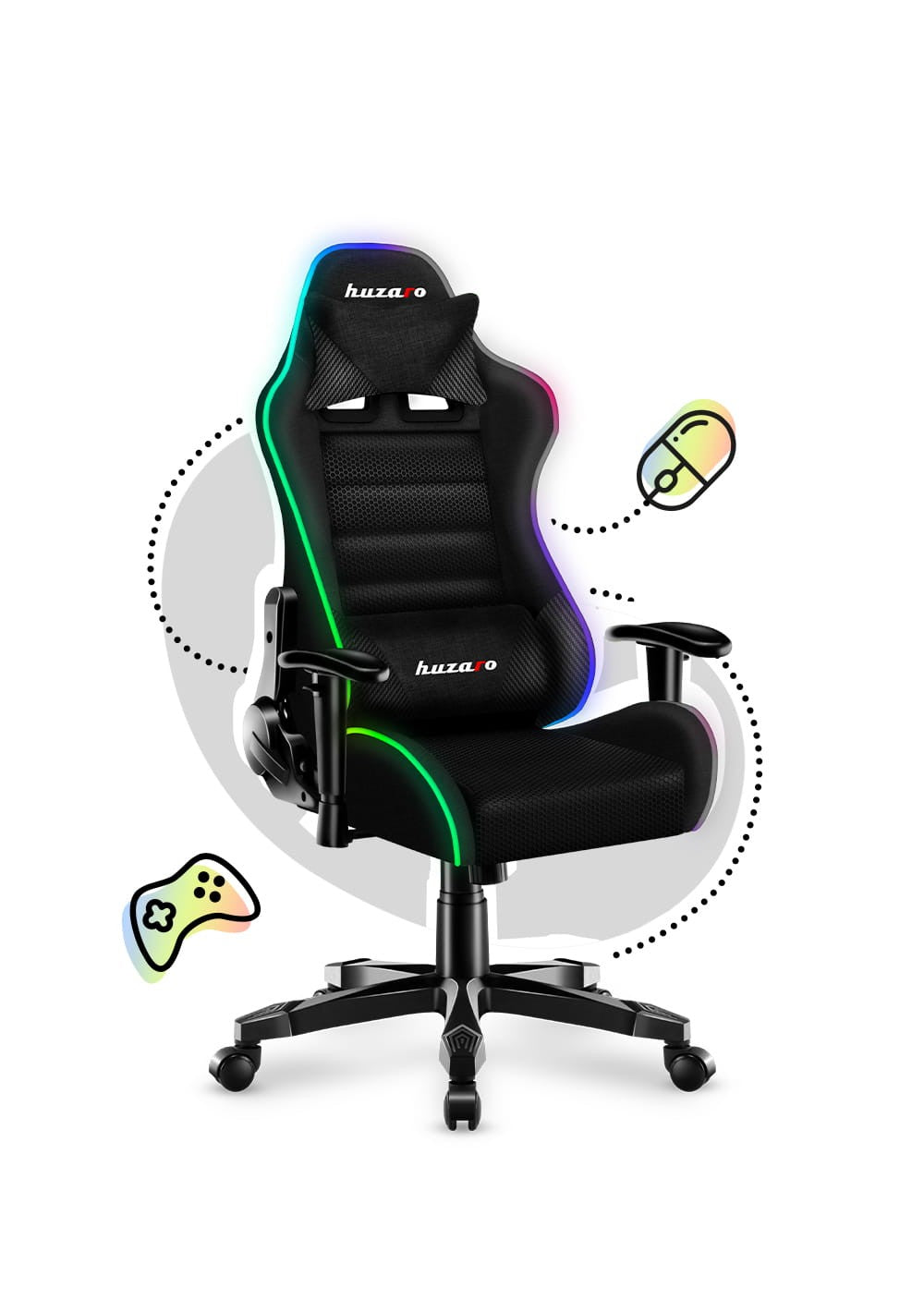 OUTLET Scaun de gaming pentru copii HUZARO RANGER 6.0 RGB Mesh