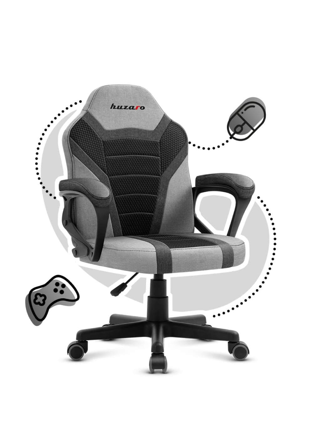 OUTLET Scaun de gaming pentru copii HUZARO RANGER 1.0 Grey Mesh