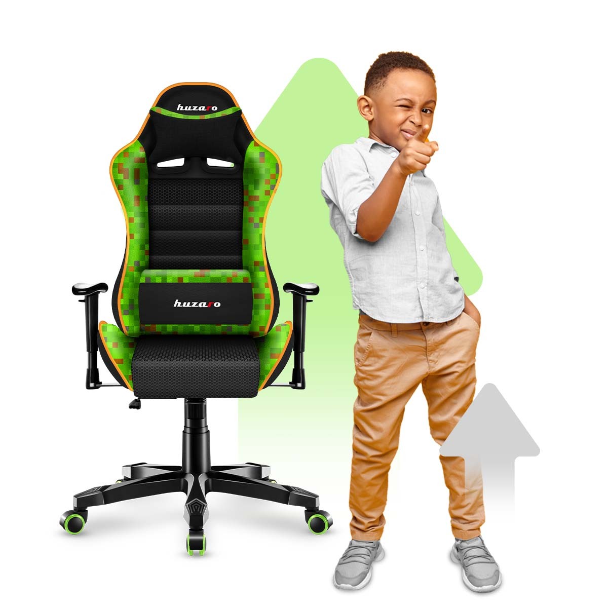 Scaun de gaming pentru copii HUZARO RANGER 6.0 Pixel Mesh