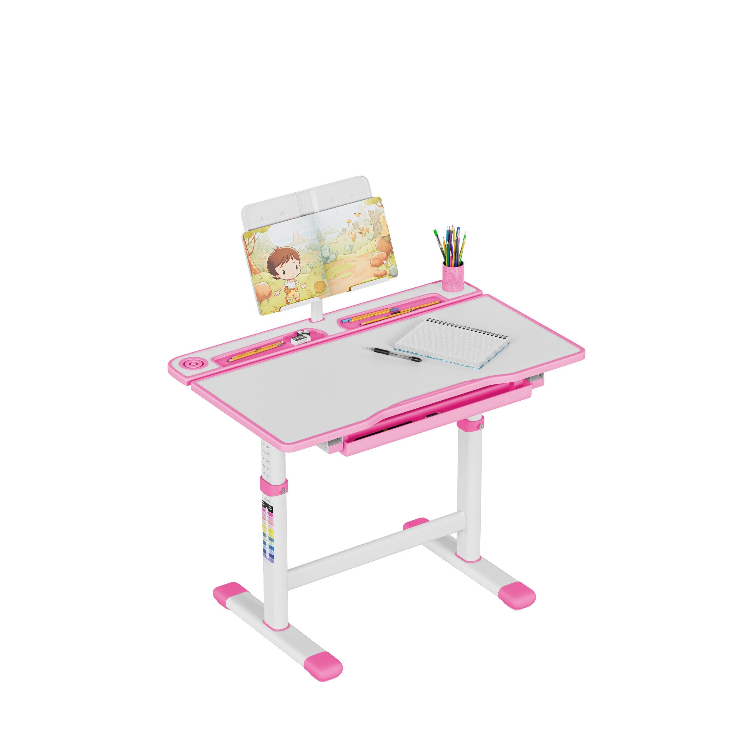Birou ergonomic pentru copii Mark Adler Study 3.0 Pink, 66 cm