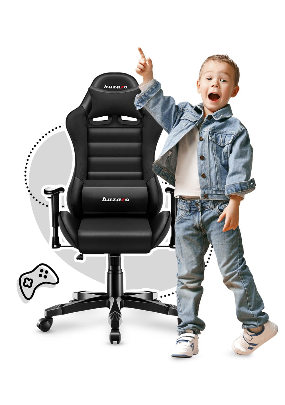 OUTLET Scaun de gaming pentru copii HUZARO RANGER 6.0 Negru