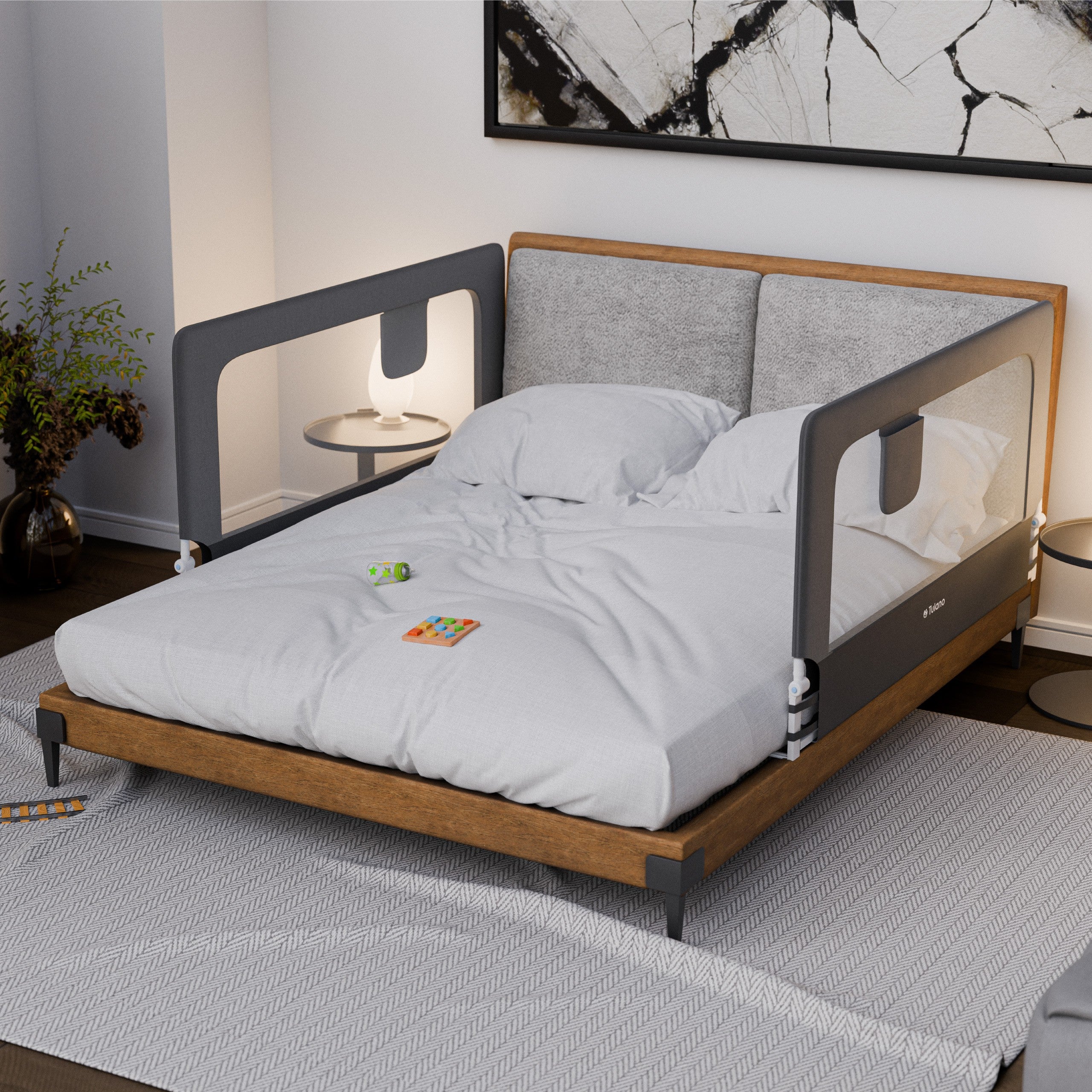Barieră de protecție pentru pat, 150 cm, Tulano Cover 25 Grey
