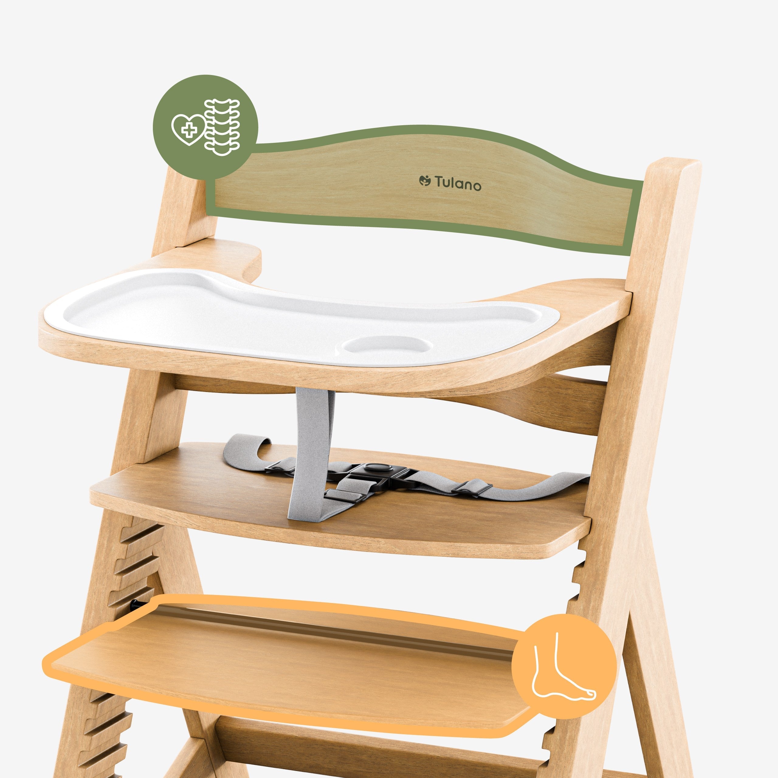 OUTLET Scaun de hrănire din lemn Tulano Morsel 40 Natural