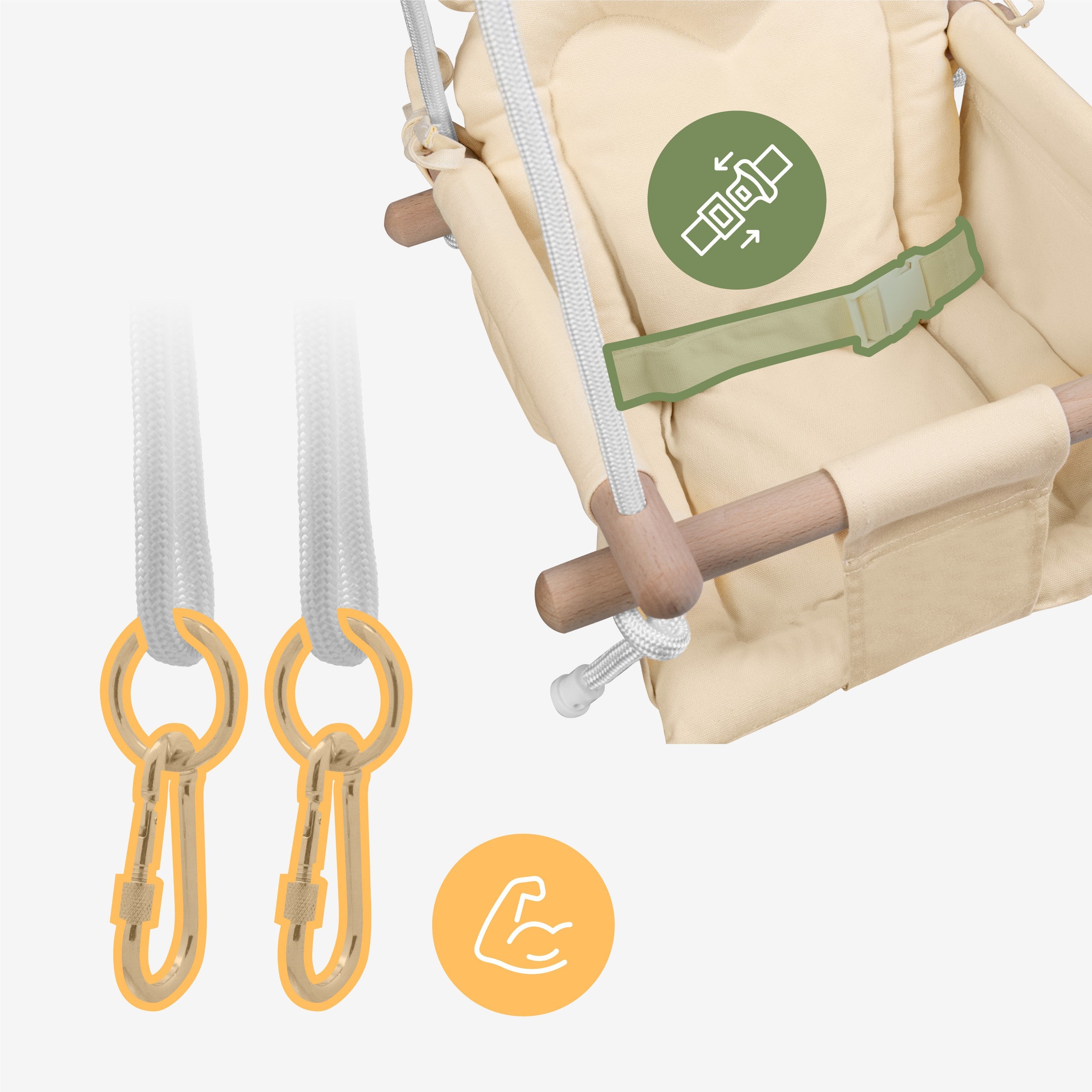 Leagăn pentru copii TULANO Hop 30 Beige