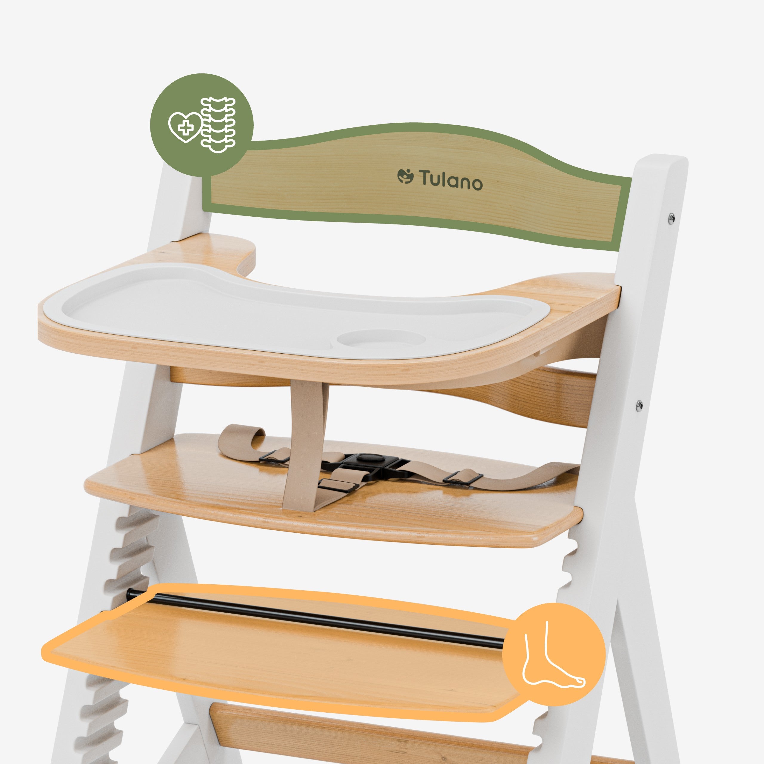 Scaun de masă din lemn Tulano Morsel 40 White-Natural