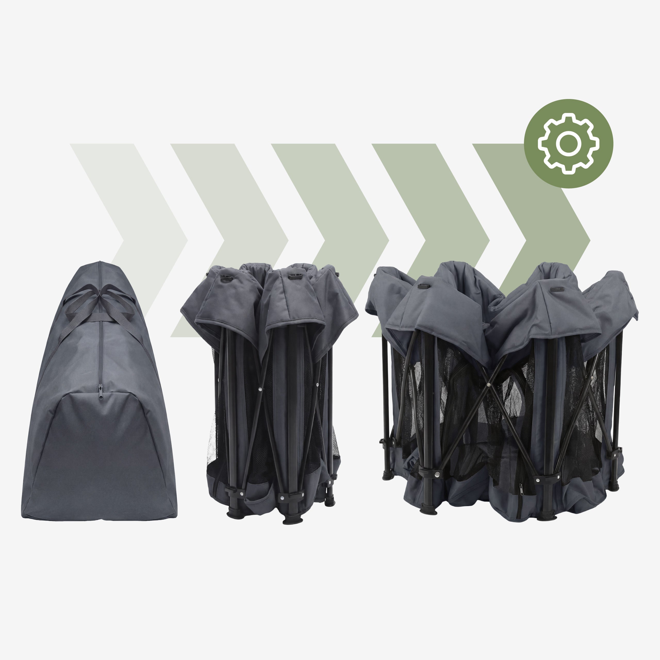 Pătuț pliabil pentru copii Tulano Cozy 30 Graphite