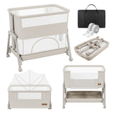Pătuț co-sleeper și de călătorie 4în1 Tulano Dream 55 Beige
