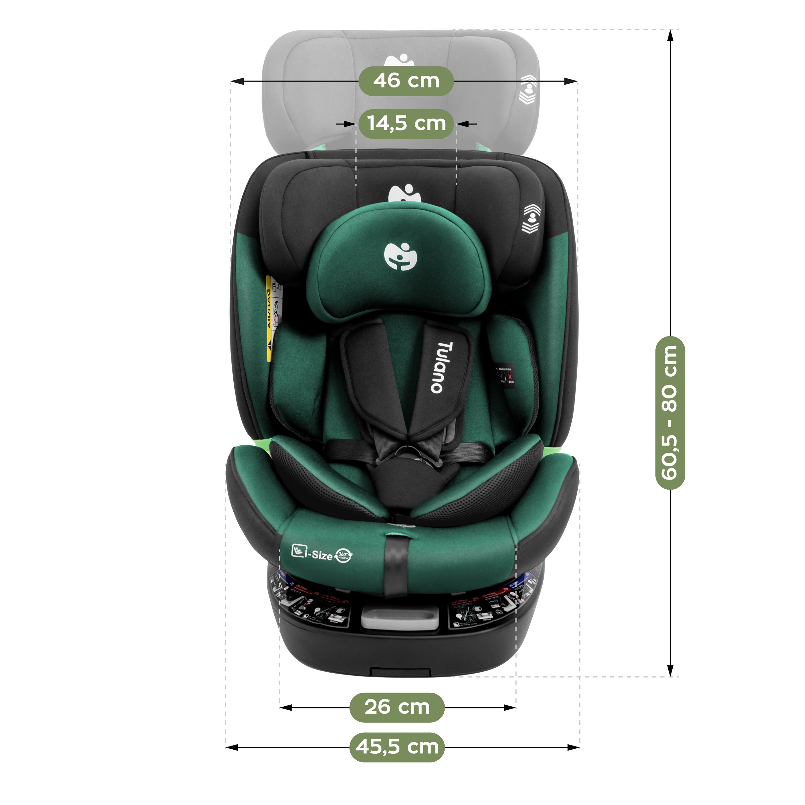Scaun auto rotativ Tulano Loom 35 Negru-Verde