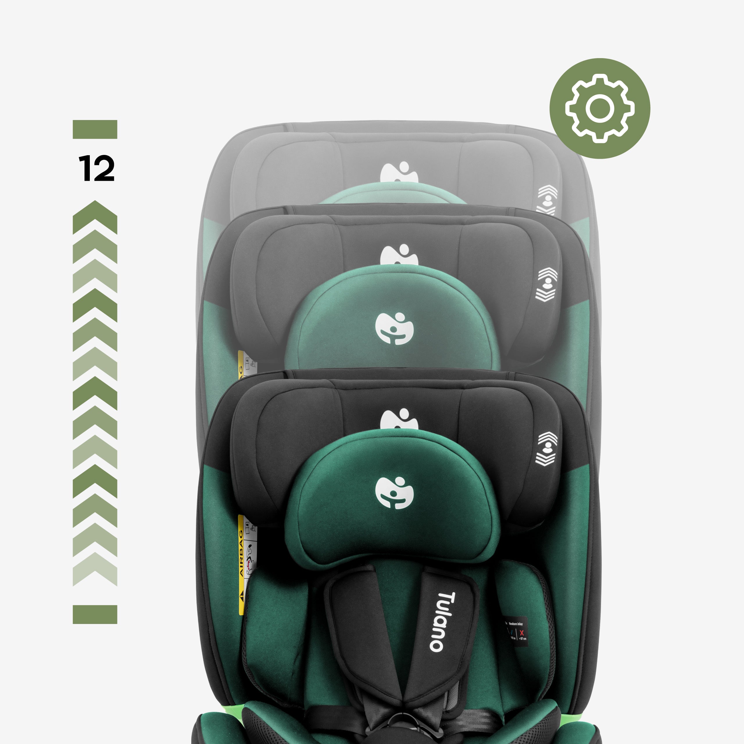 Scaun auto rotativ Tulano Loom 35 Negru-Verde