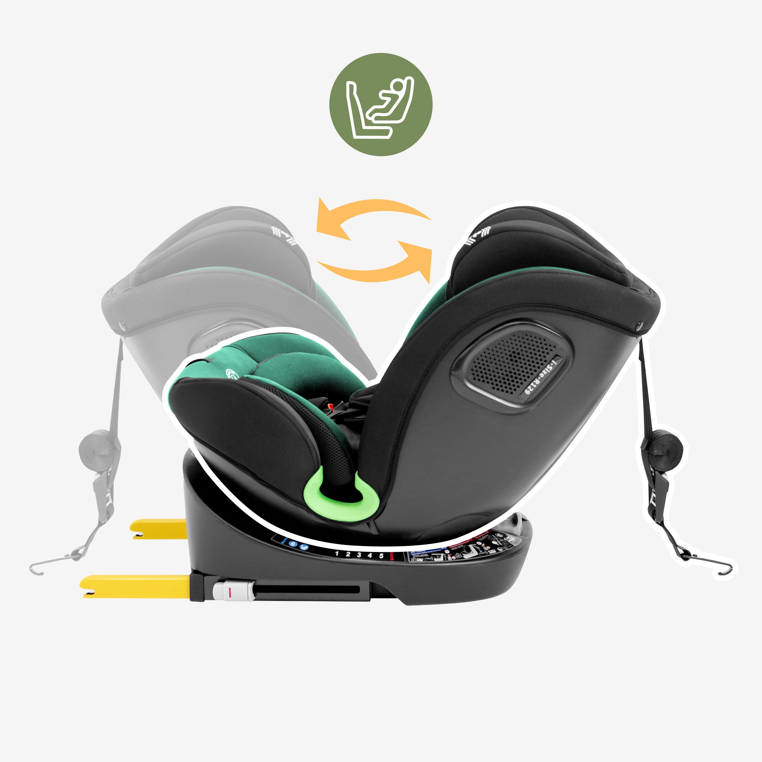 Scaun auto rotativ Tulano Loom 35 Negru-Verde