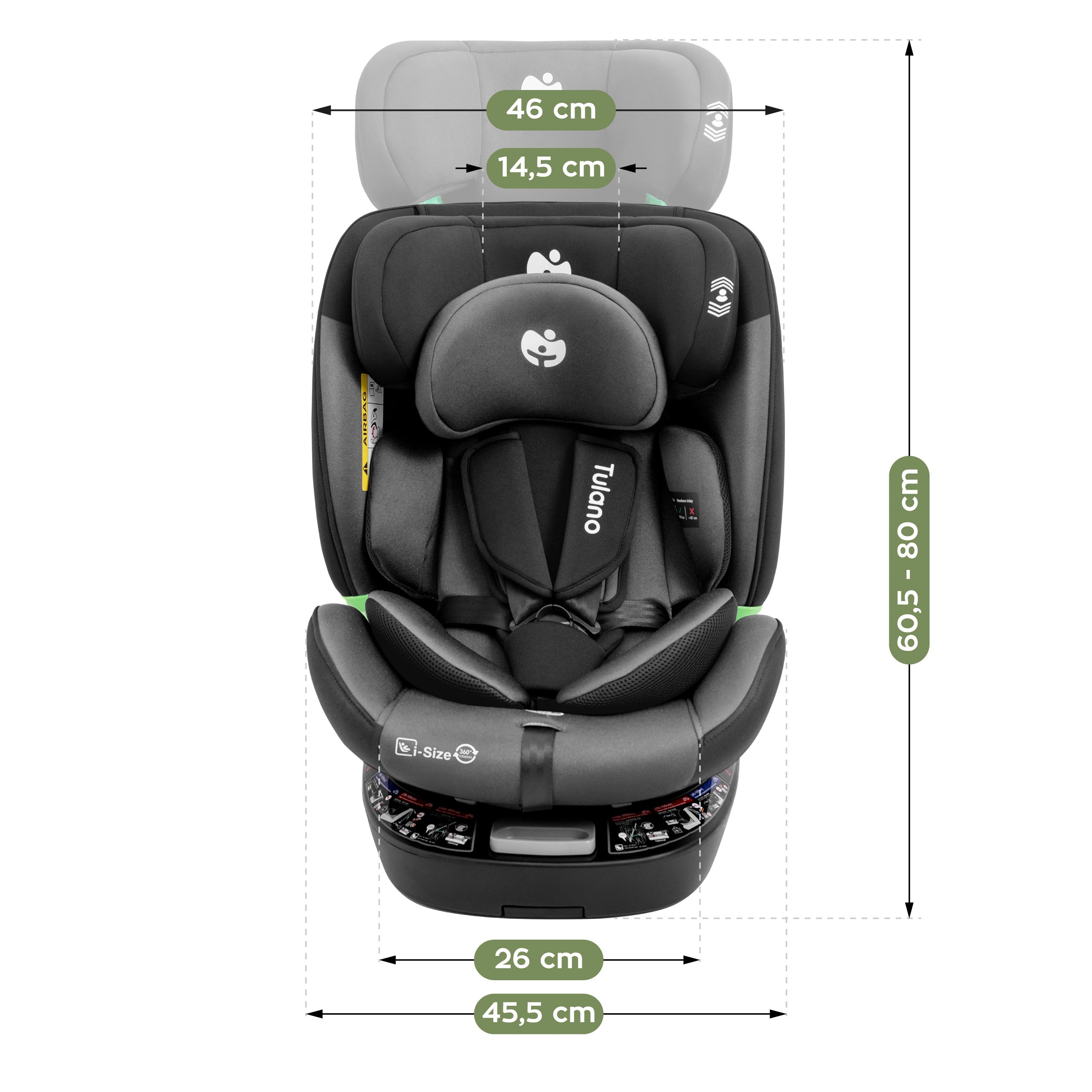 Scaun auto rotativ Tulano Loom 35 negru-gri
