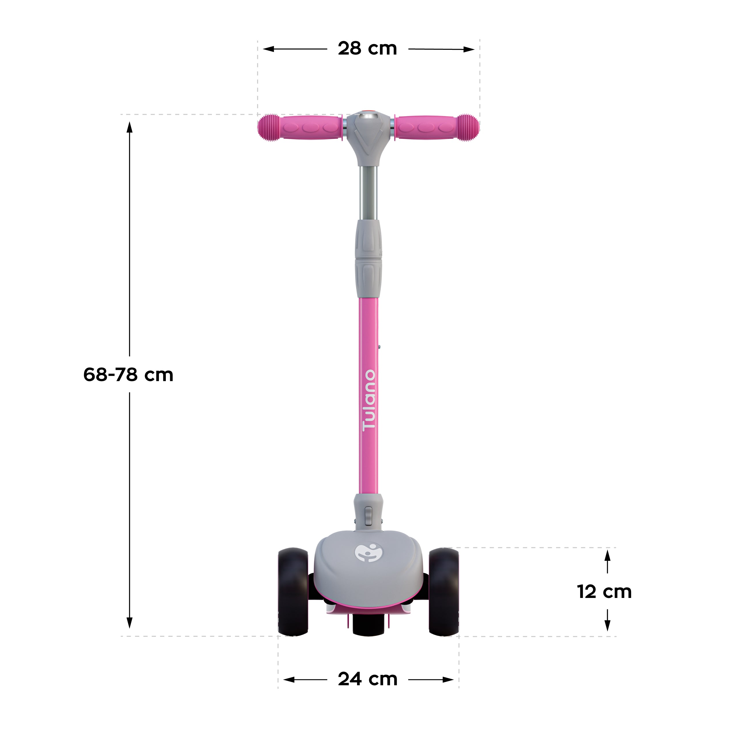 Trotinetă cu echilibru pentru copii LED Rookie 15 Pink