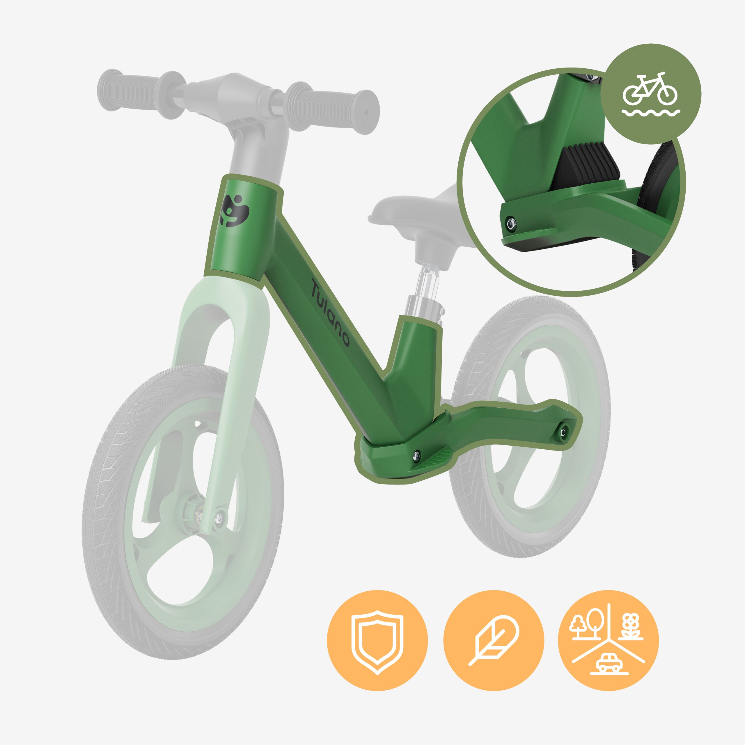 Bicicleta fără pedale Tulano Route 45 Green