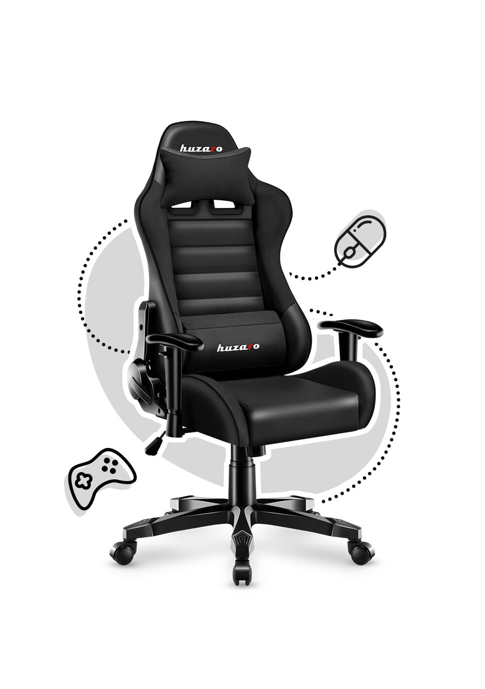 OUTLET Scaun de gaming pentru copii HUZARO RANGER 6.0 Negru