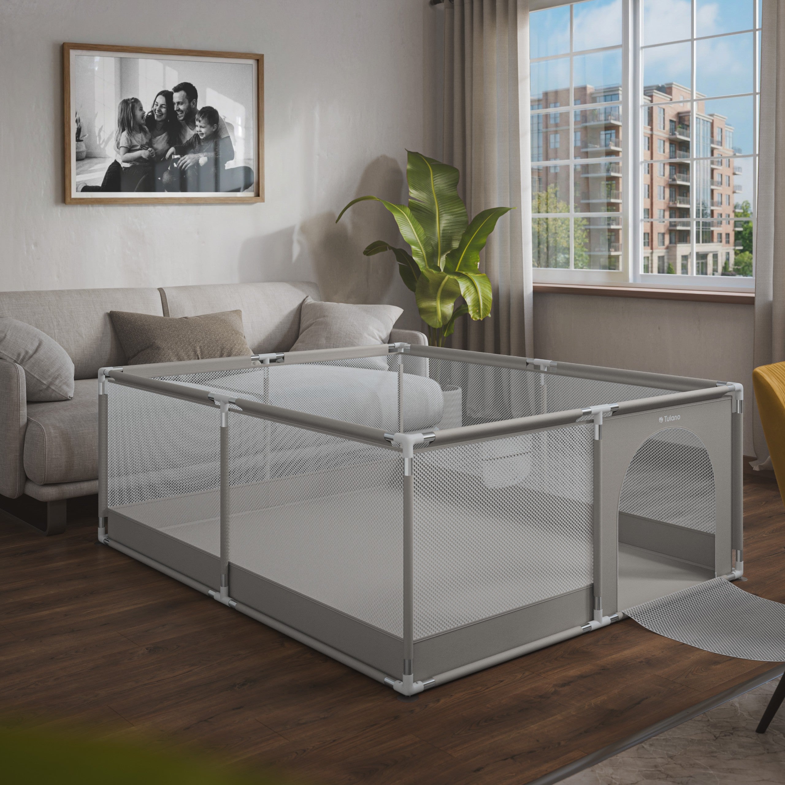 Pătuț pentru copii TULANO Cozy 25 Grey - 150 cm
