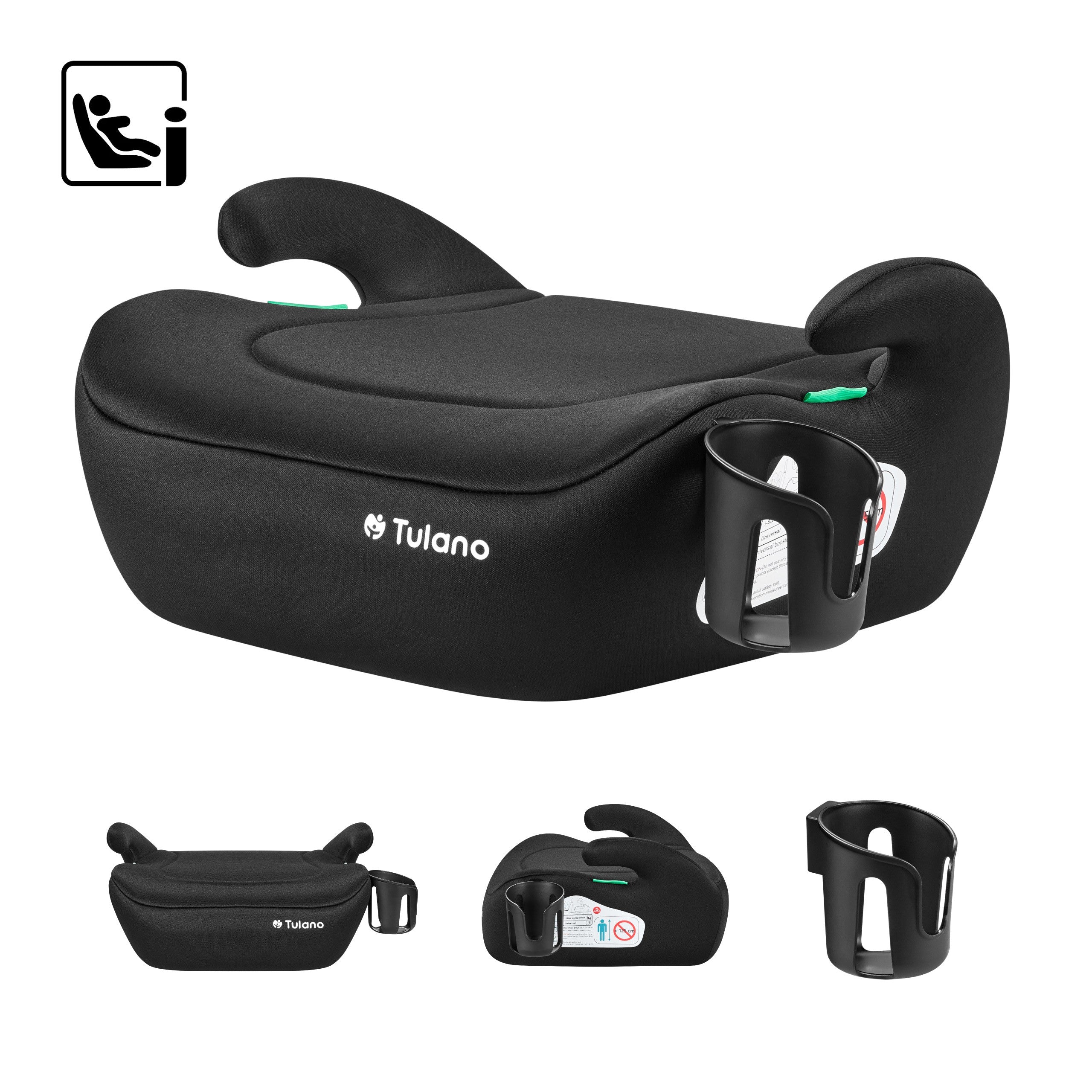 Scaun auto cu suport Tulano Cabby 20 Black 125-150 cm I-Size