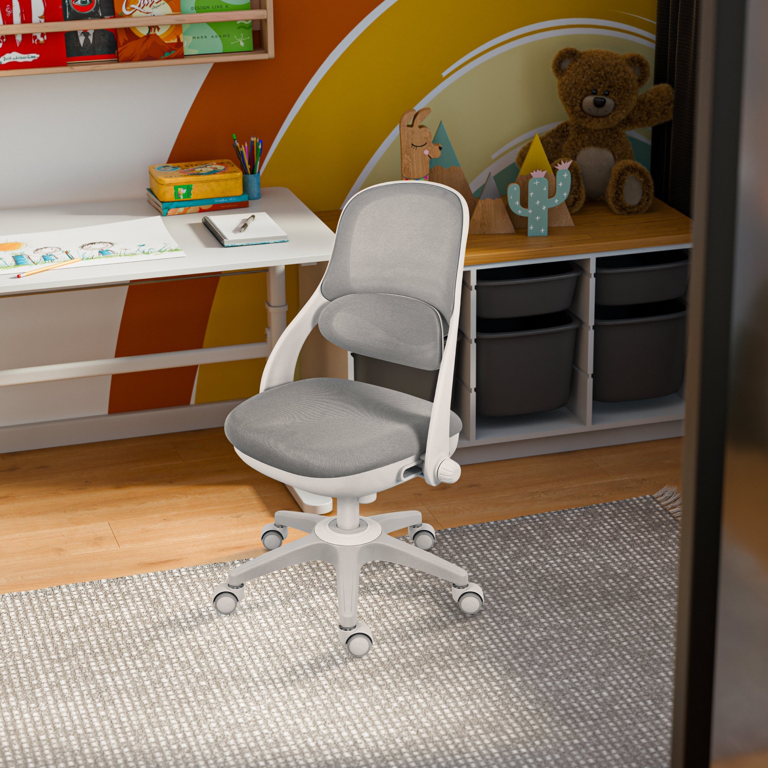 Scaun rotativ pentru copii Mark Adler Junior 4.7 Grey