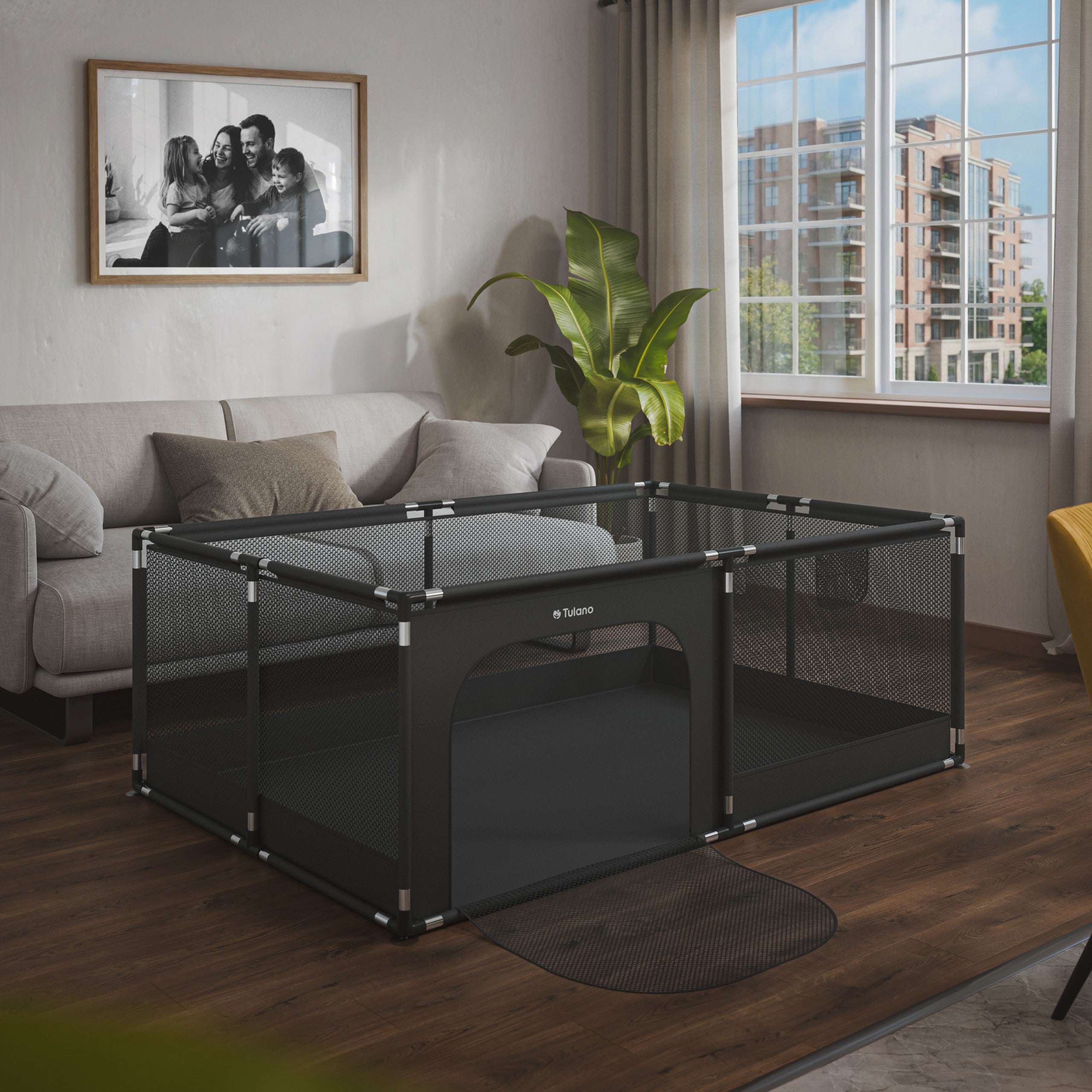 Pătuț pentru copii Tulano Cozy 22 Graphite - 180 cm