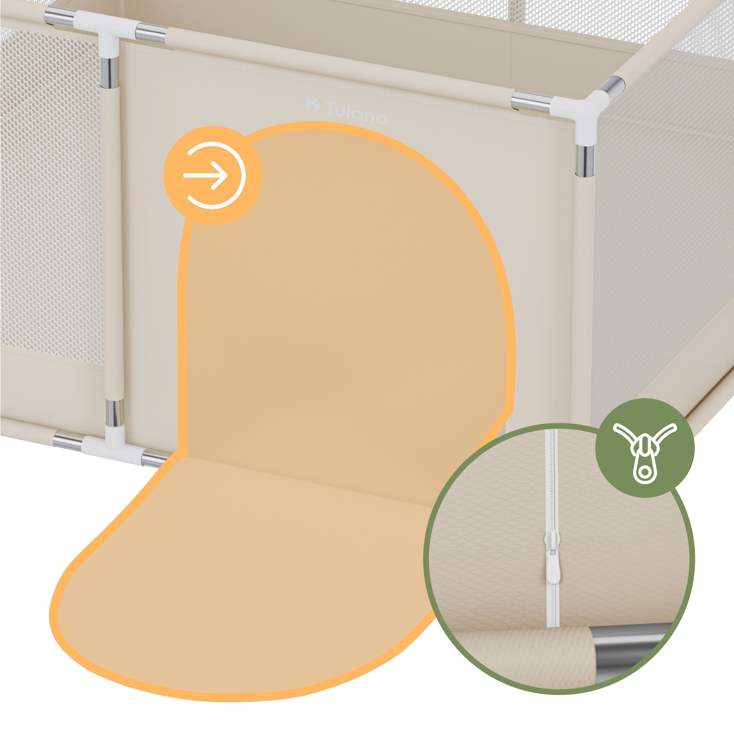 Pătuț pentru copii Tulano Cozy 20 Beige - 130 cm