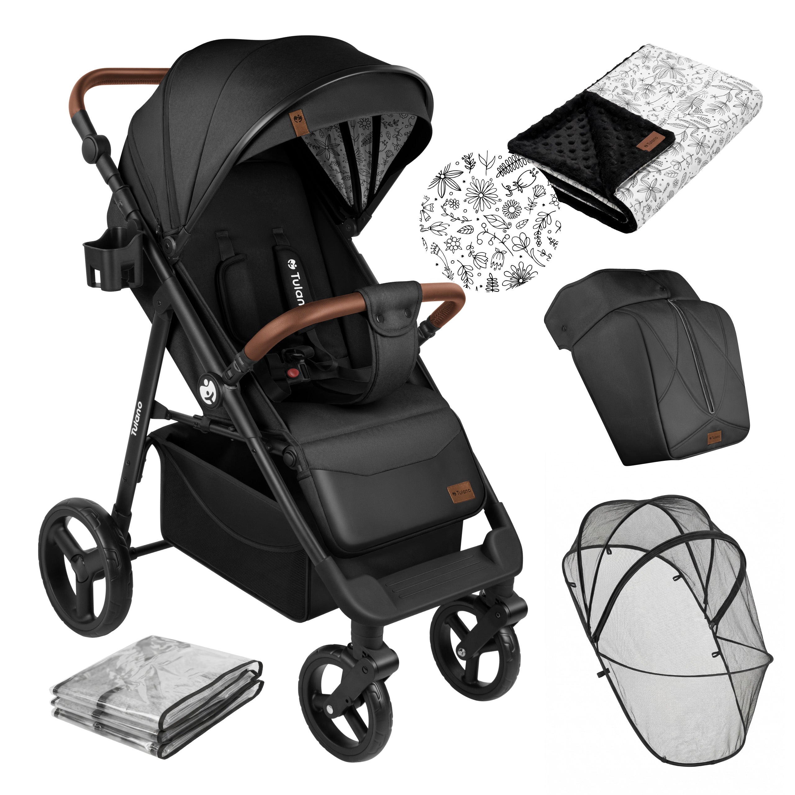 Cărucior de plimbare cu păturică Tulano Avignon 35 Black
