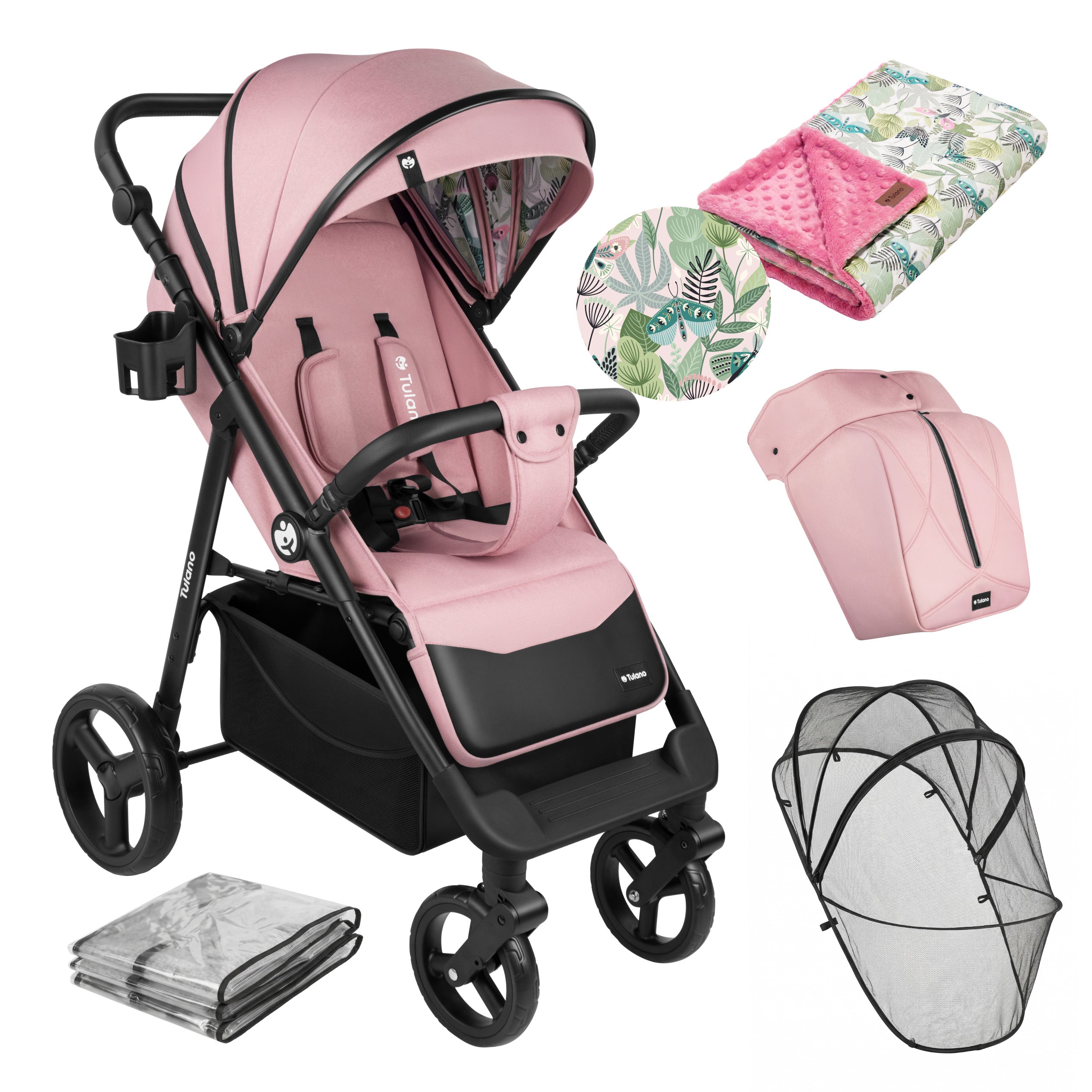 Cărucior de plimbare cu păturică Tulano Avignon 35 Pink