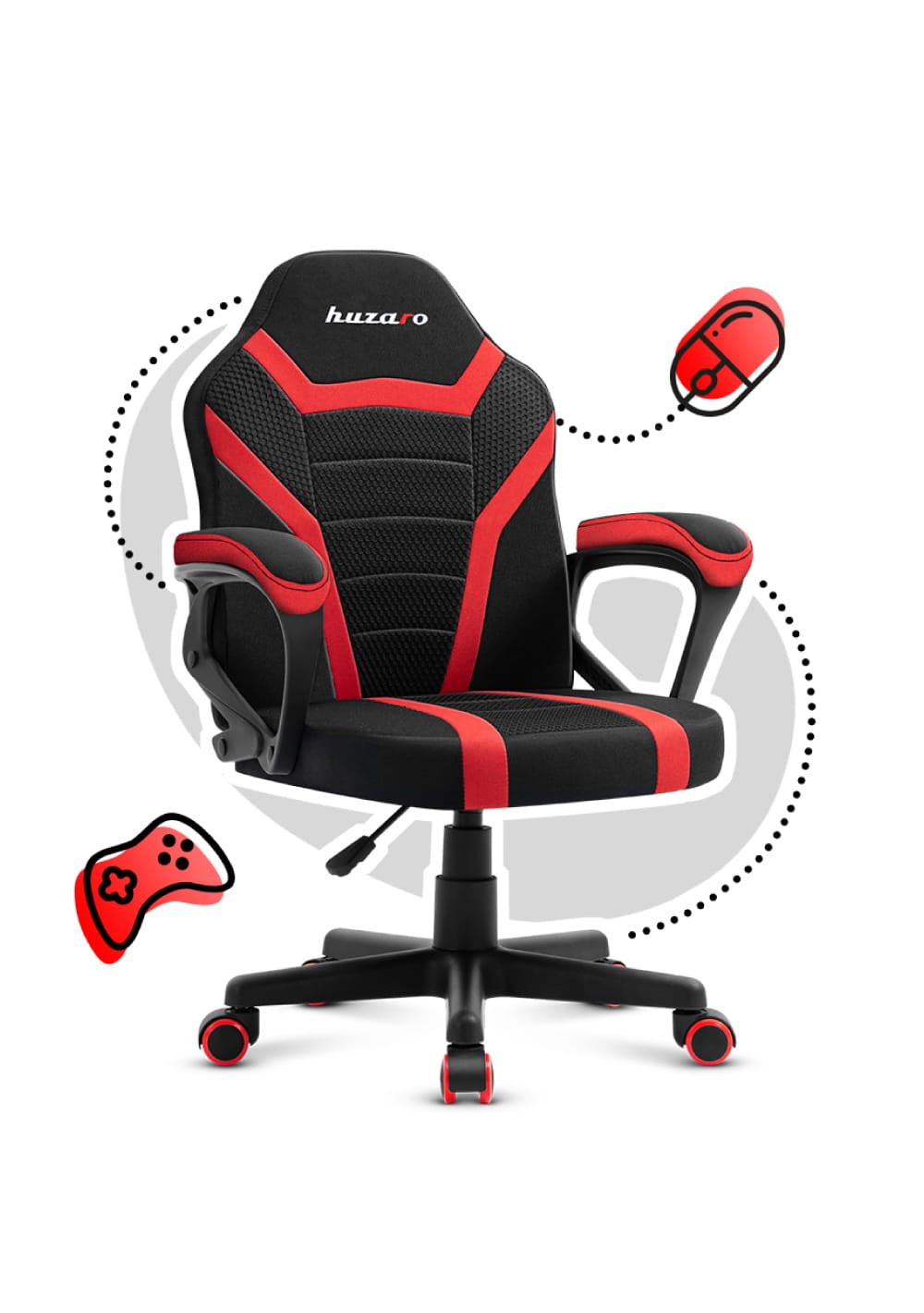 OUTLET Scaun de gaming pentru copii HUZARO RANGER 1.0 Red Mesh