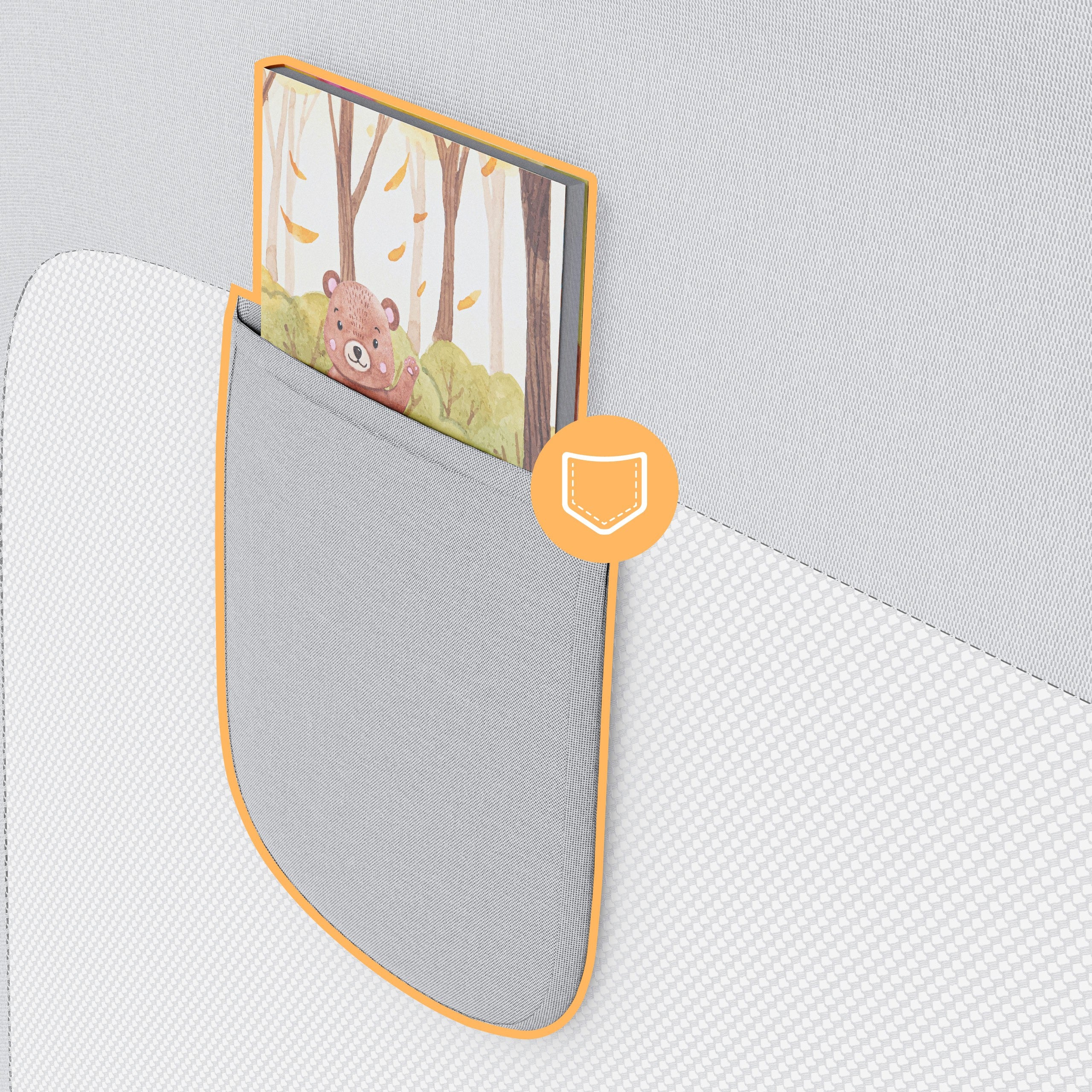Barieră de protecție pentru pat 180 cm Tulano Cover 48 Alb-Gri