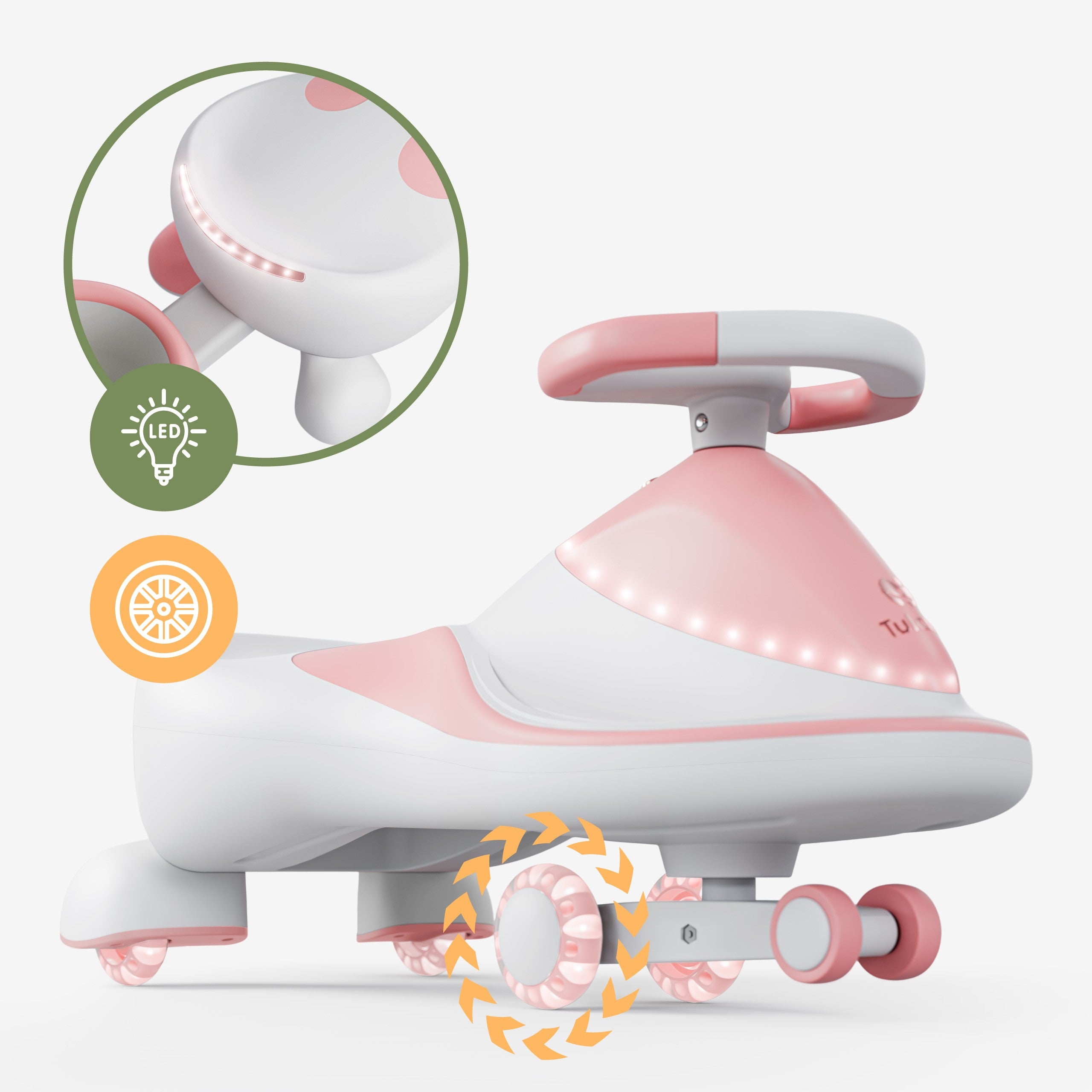 Mașinuță pentru copii cu propulsie gravitațională și LED-uri Tulano Focus 55 Pink