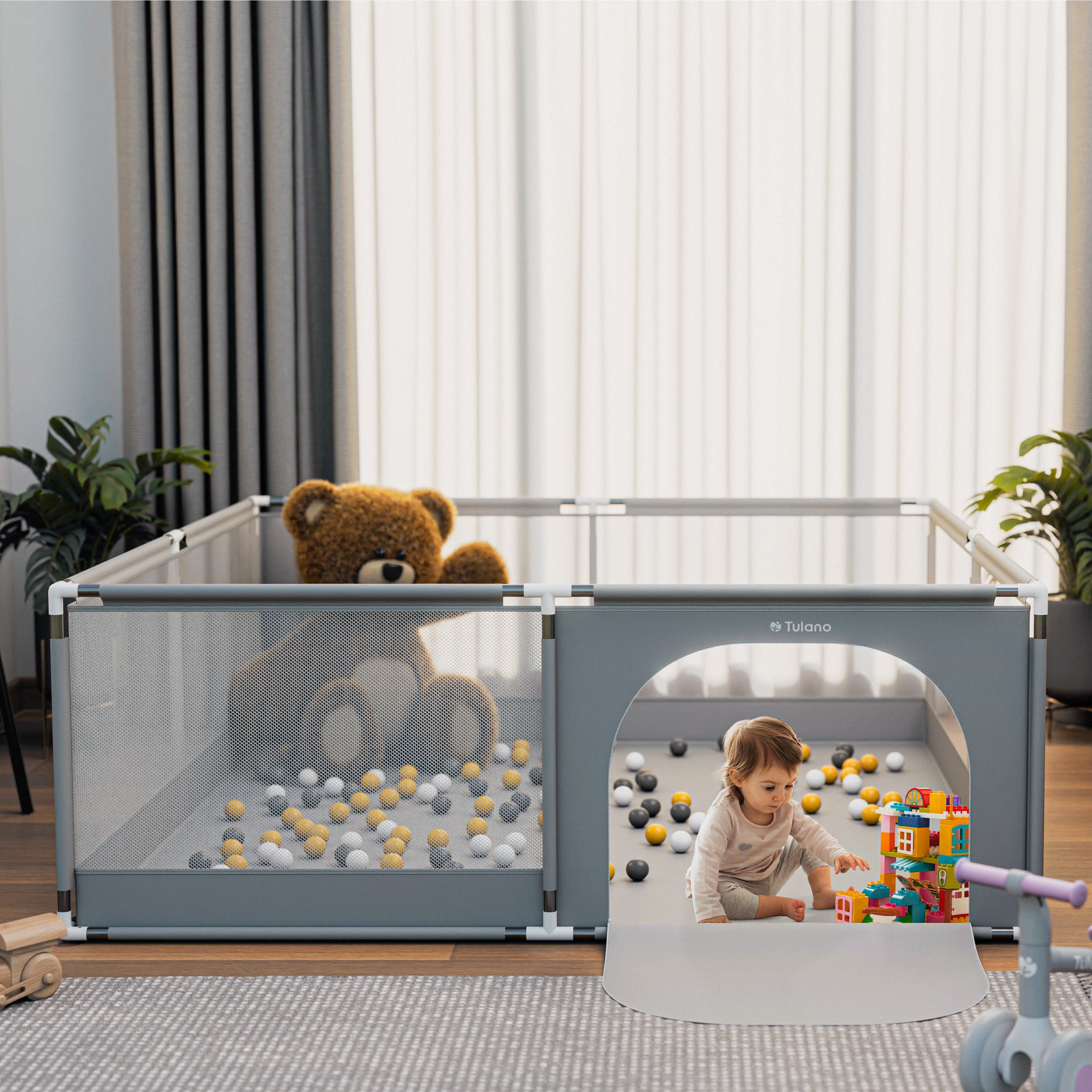Pătuț pentru copii Tulano Cozy 28 Grey - 200 cm