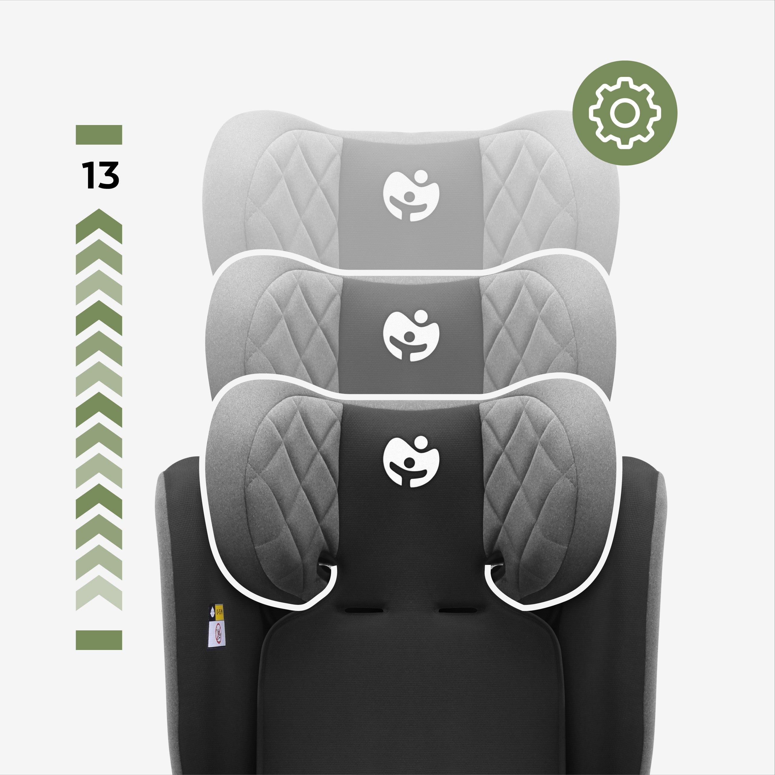Scaun auto Tulano Zooma 25 Gri - Negru 76–150 cm I-Size