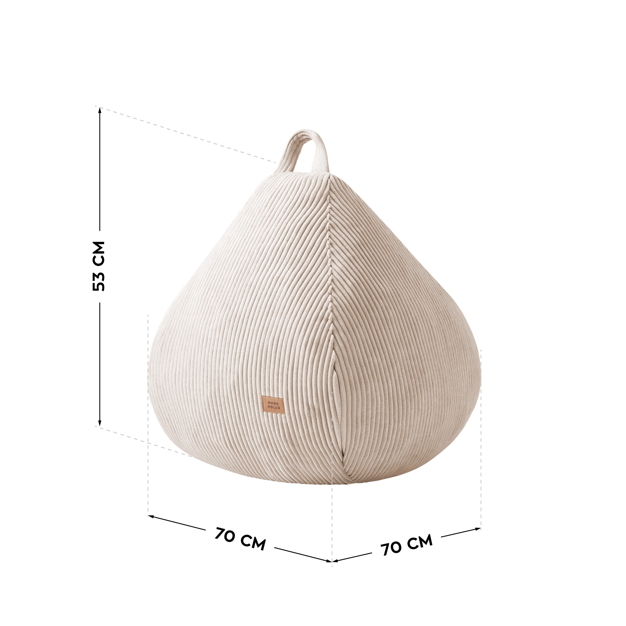 Puf sac din velur bej Mark Adler Comfy 1.0 Beige