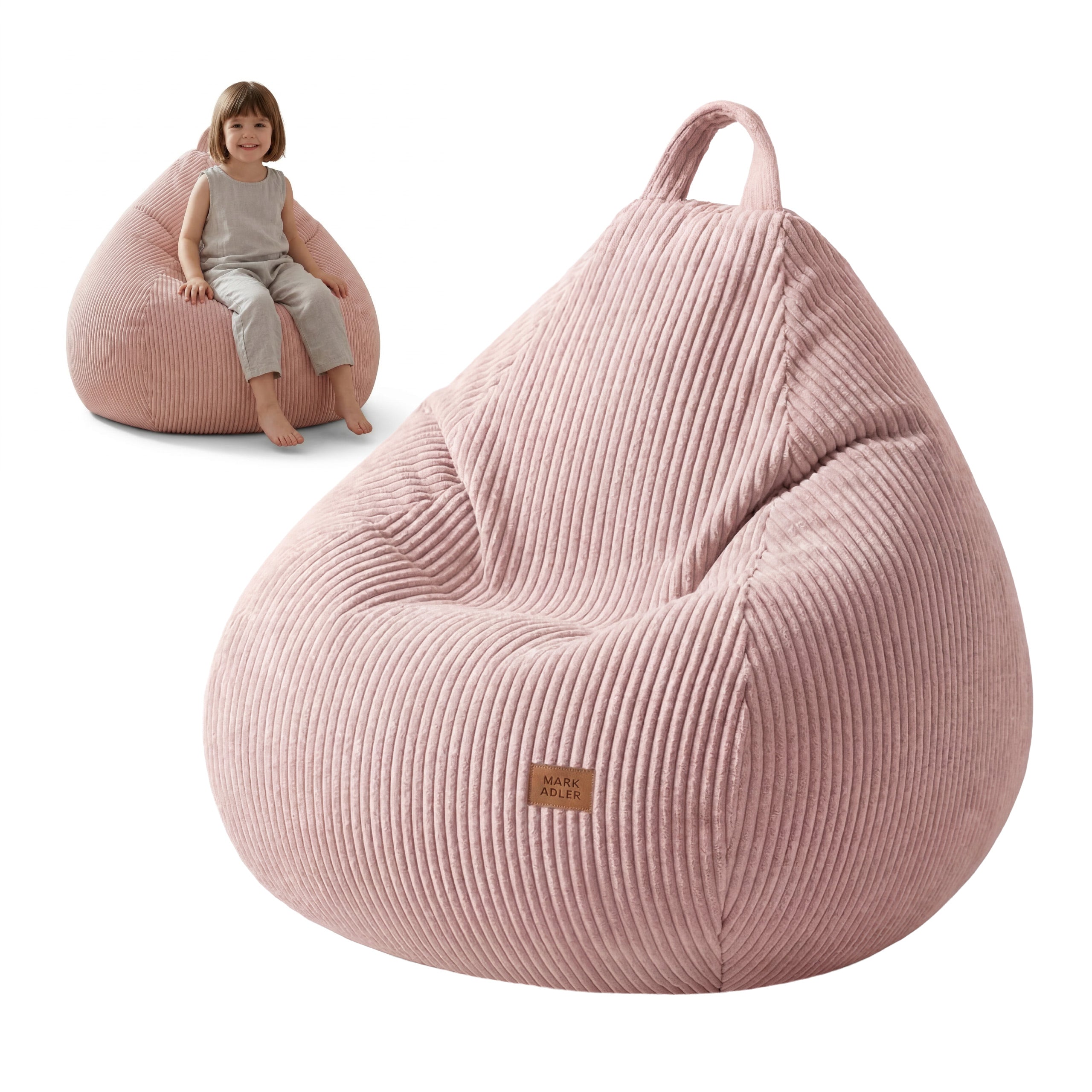 Puf sac din velur, gri, Mark Adler Comfy 1.0 Pink