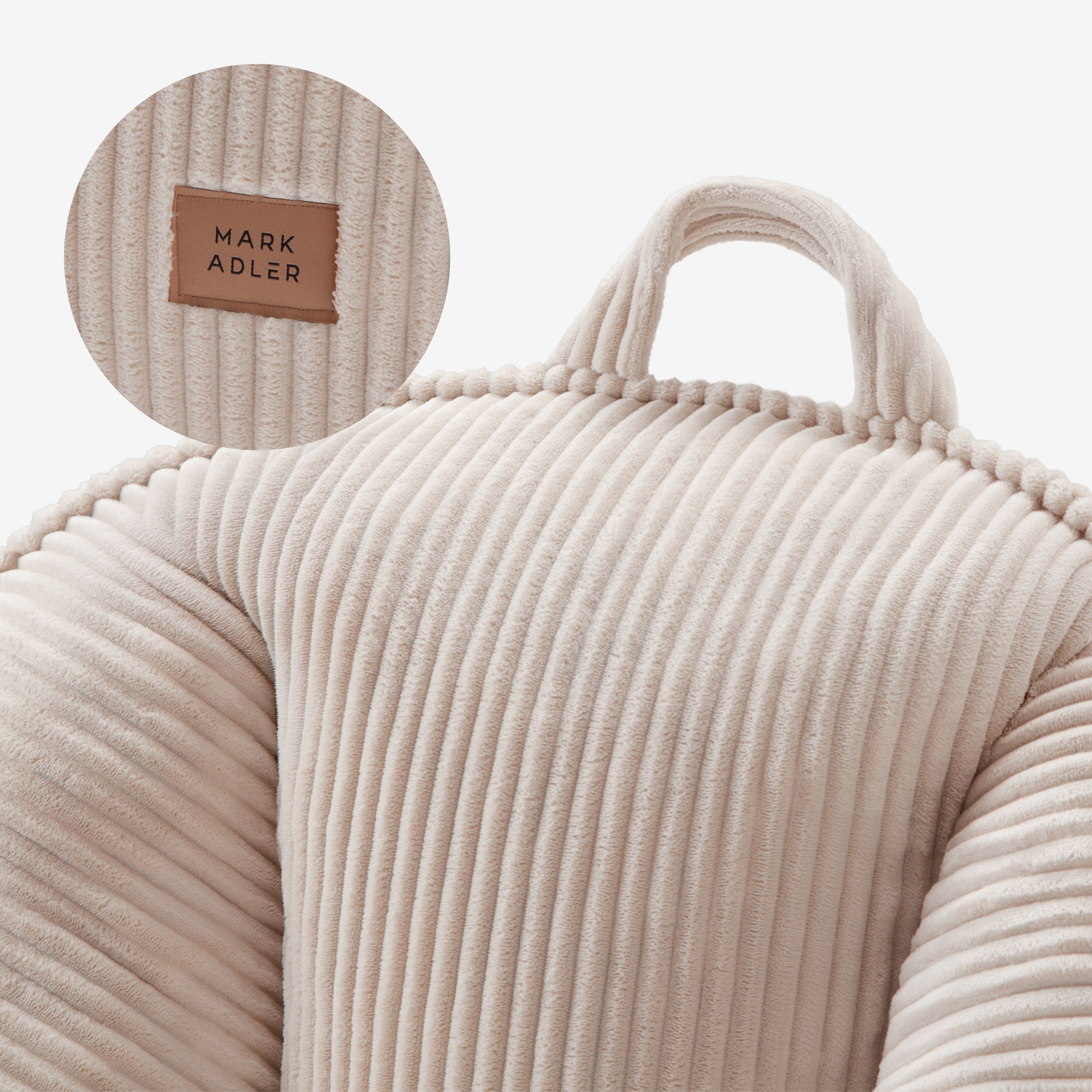 Fotoliu puf din catifea cordura cu spătar Mark Adler Comfy 4.0 Beige
