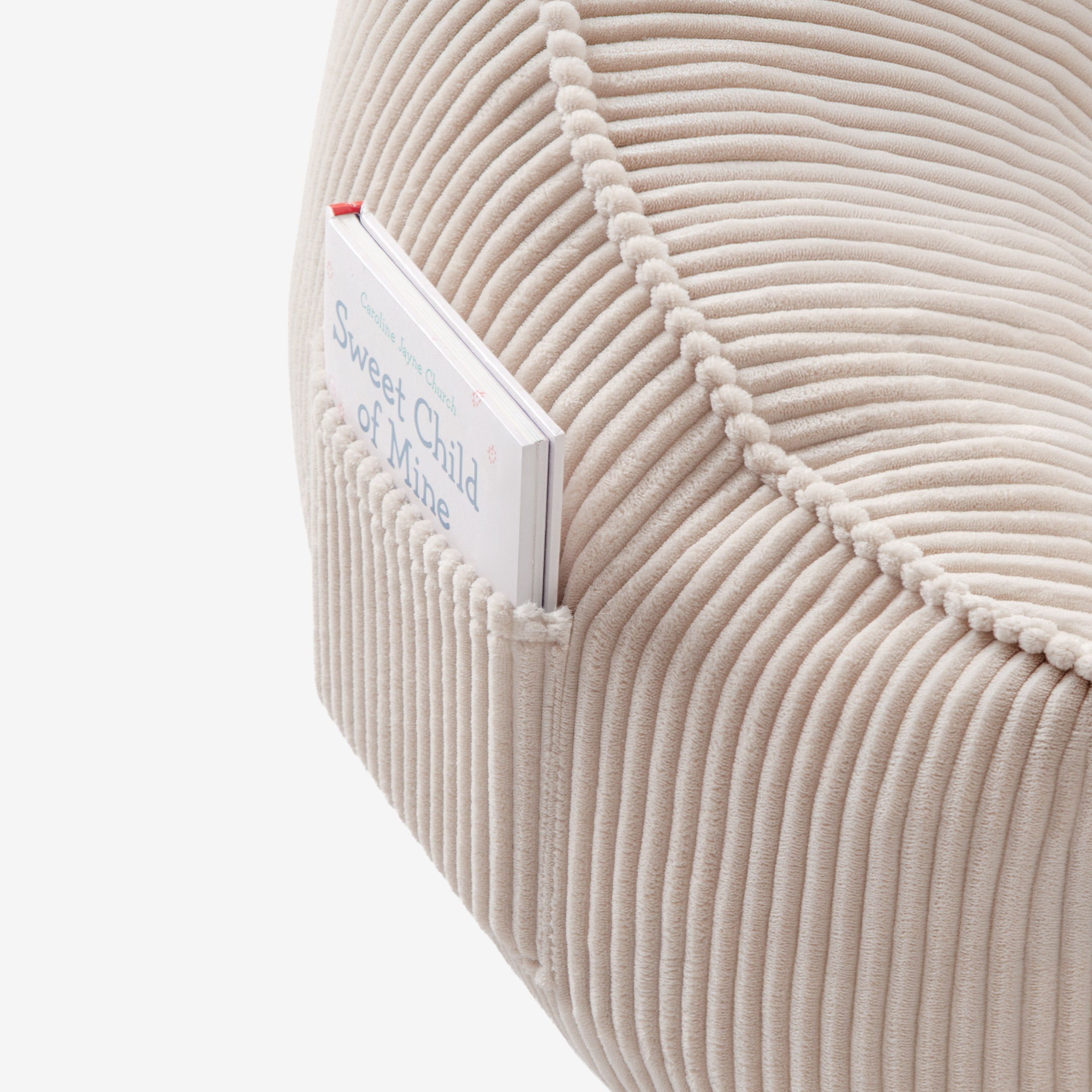 Fotoliu puf din catifea cordura cu spătar Mark Adler Comfy 4.0 Beige