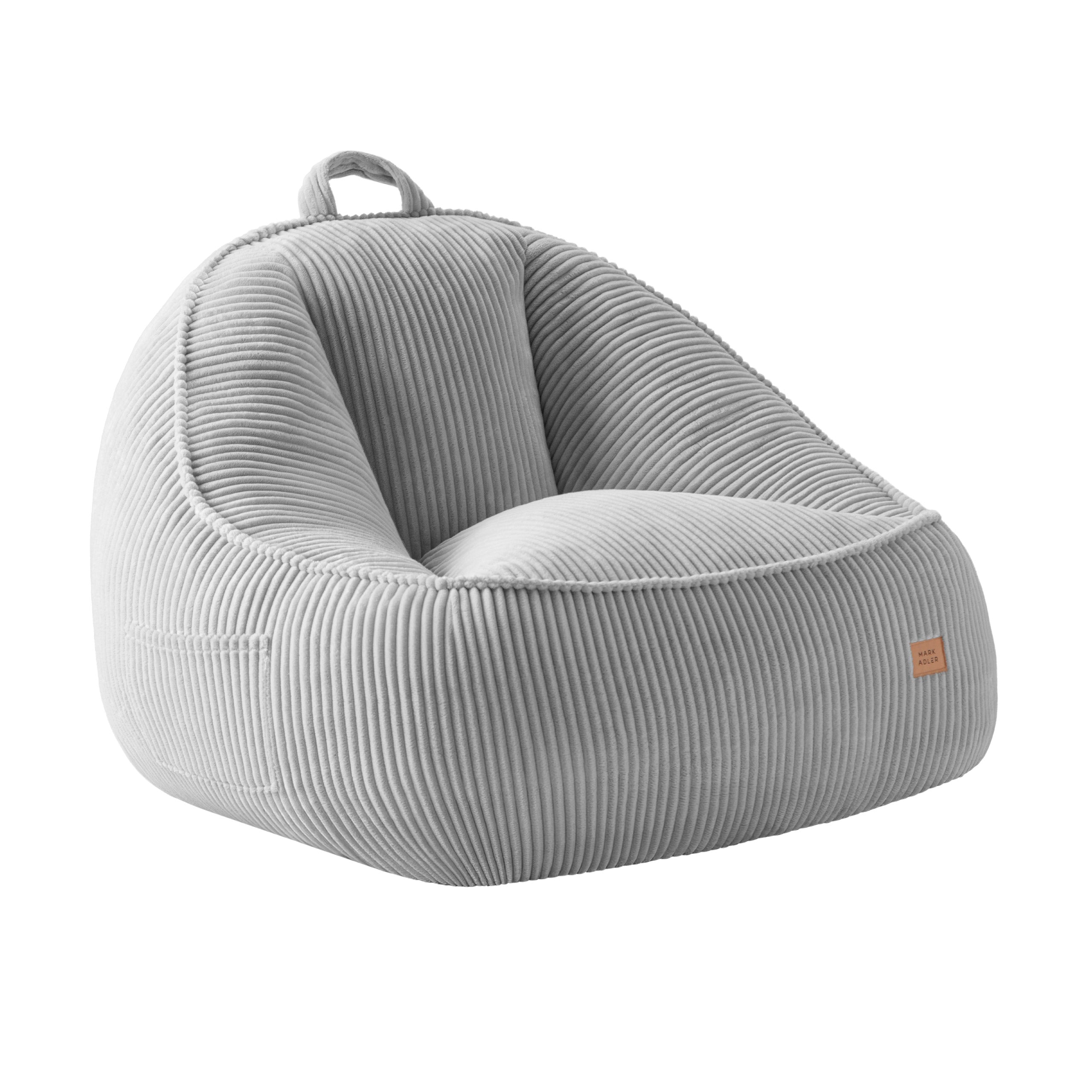 Fotoliu puf din catifea cordura cu spătar Mark Adler Comfy 4.0 Grey