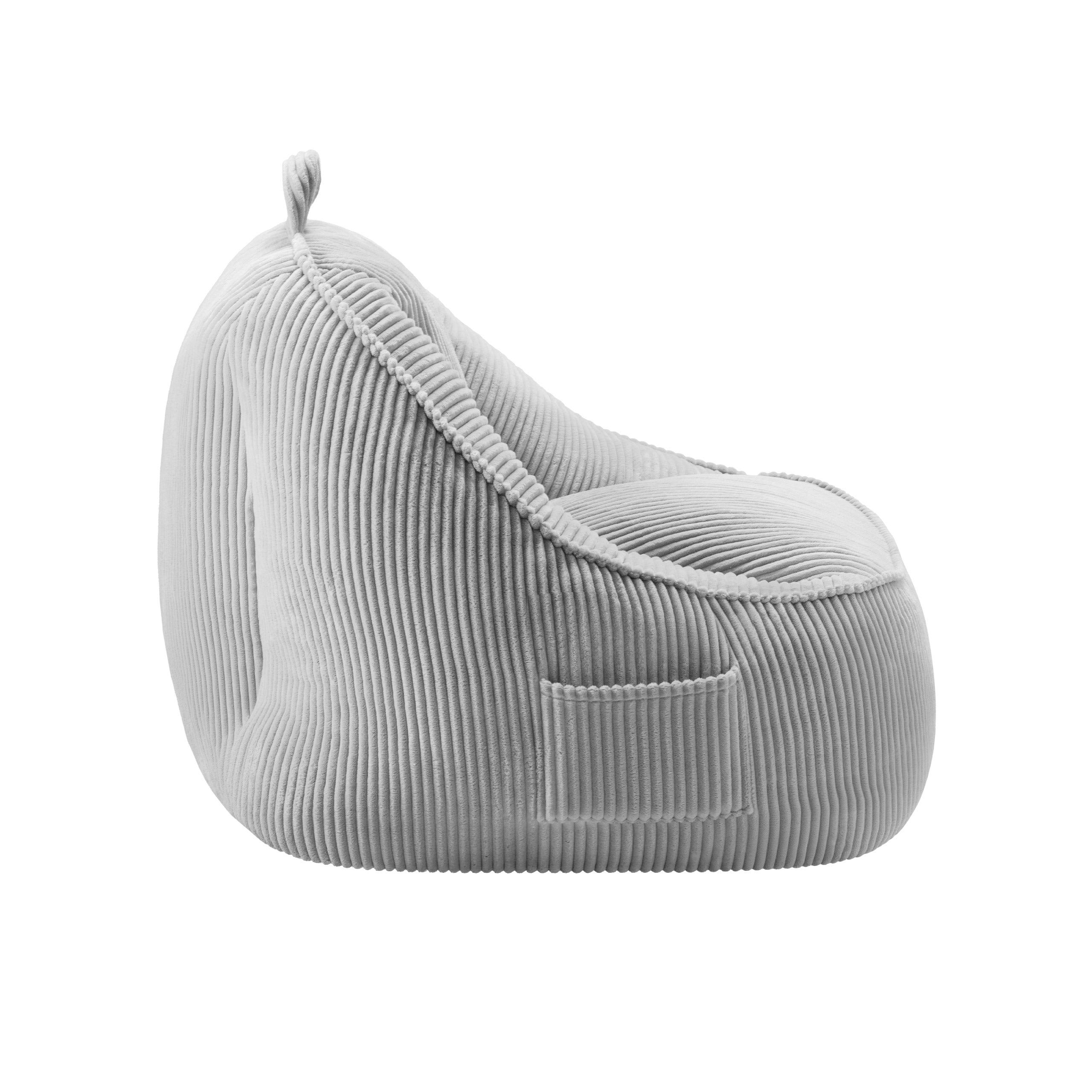 Fotoliu puf din catifea cordura cu spătar Mark Adler Comfy 4.0 Grey