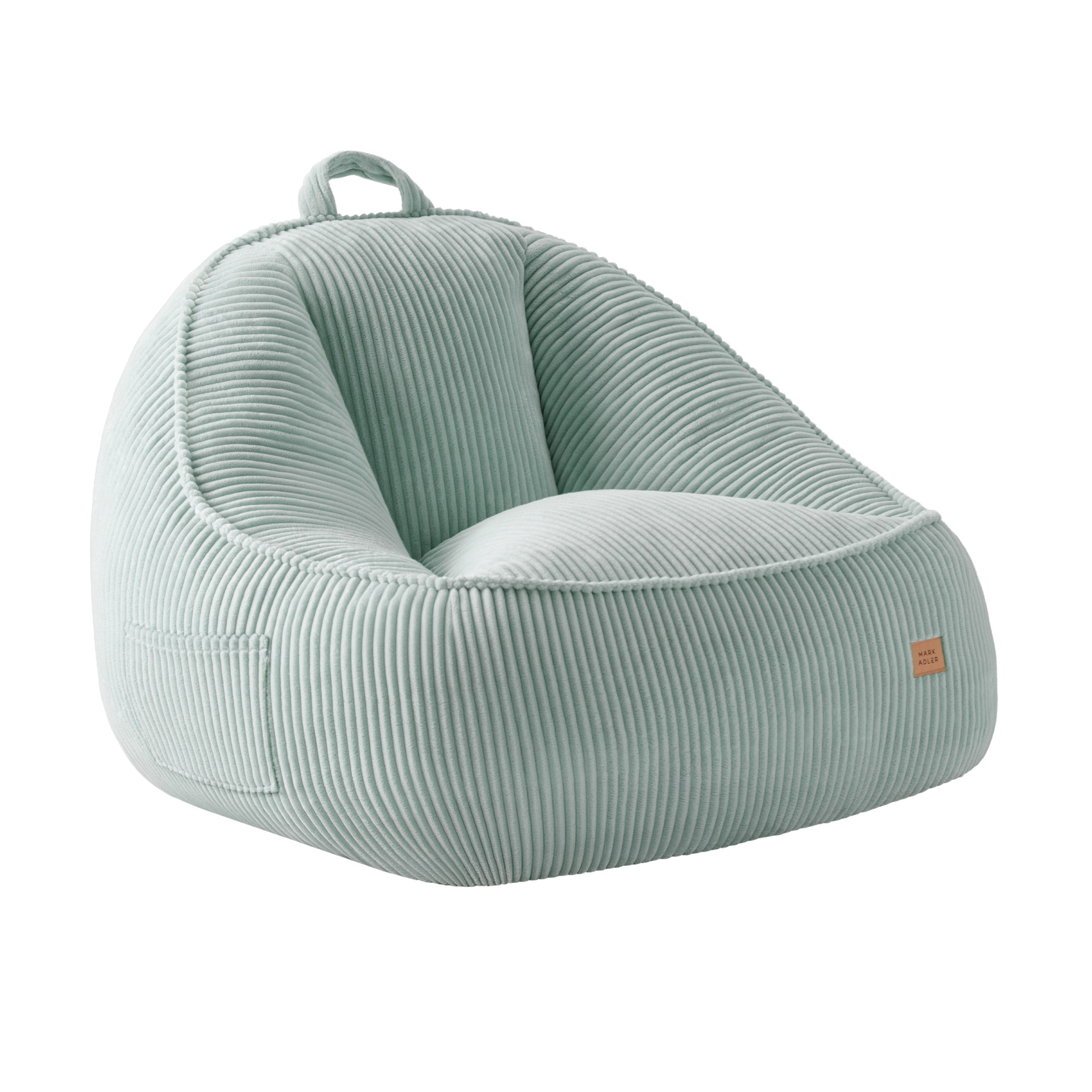 Fotoliu puf din catifea cordura cu spătar Mark Adler Comfy 4.0 Sage