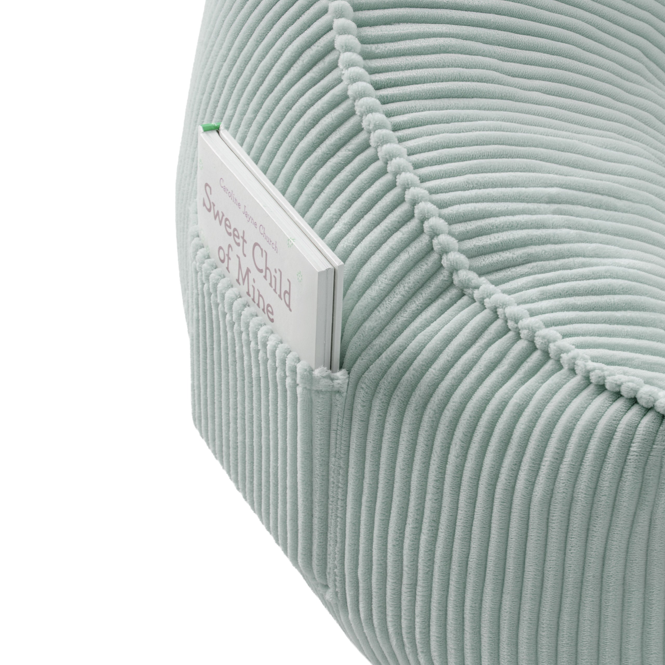 Fotoliu puf din catifea cordura cu spătar Mark Adler Comfy 4.0 Sage