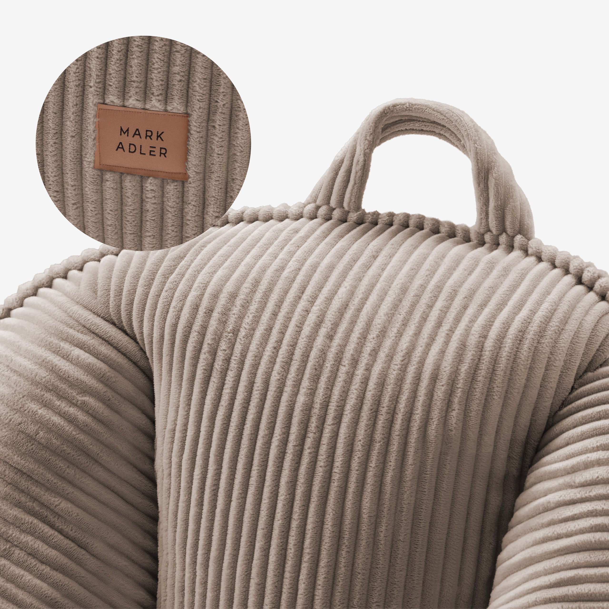 Fotoliu puf din catifea cordura cu spătar Mark Adler Comfy 4.0 Taupe